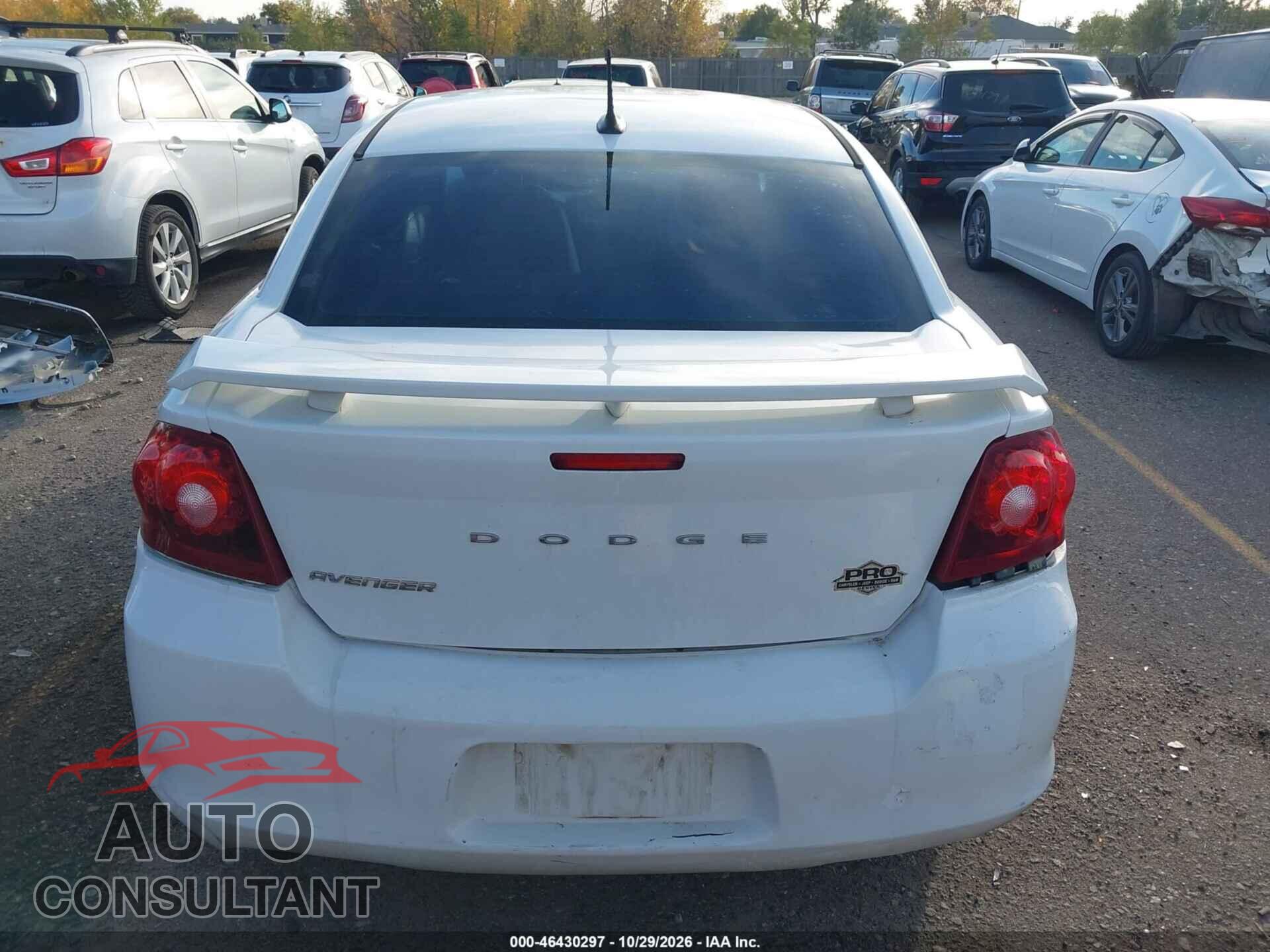 DODGE AVENGER 2013 - 1C3CDZAG4DN583588
