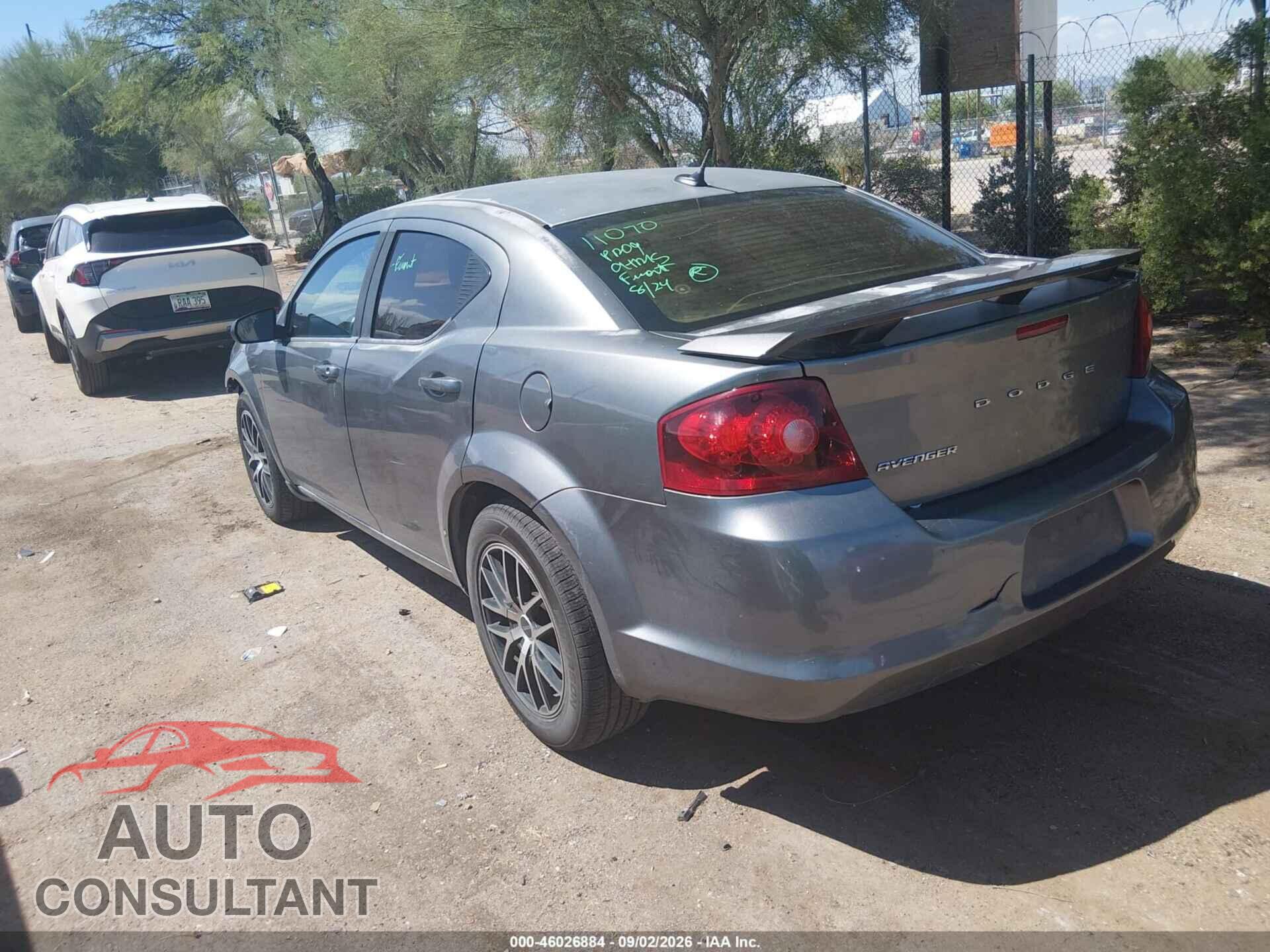 DODGE AVENGER 2013 - 1C3CDZAB6DN725251