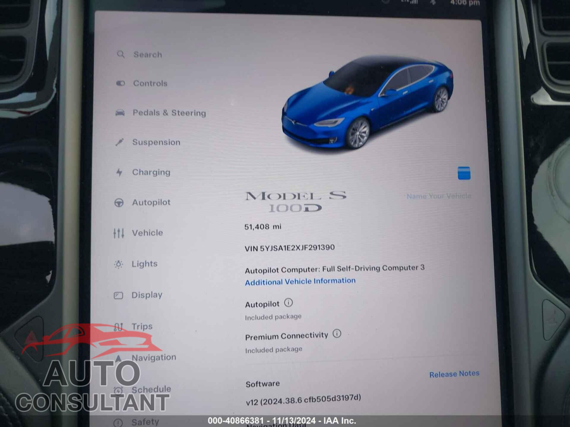 TESLA MODEL S 2018 - 5YJSA1E2XJF291390
