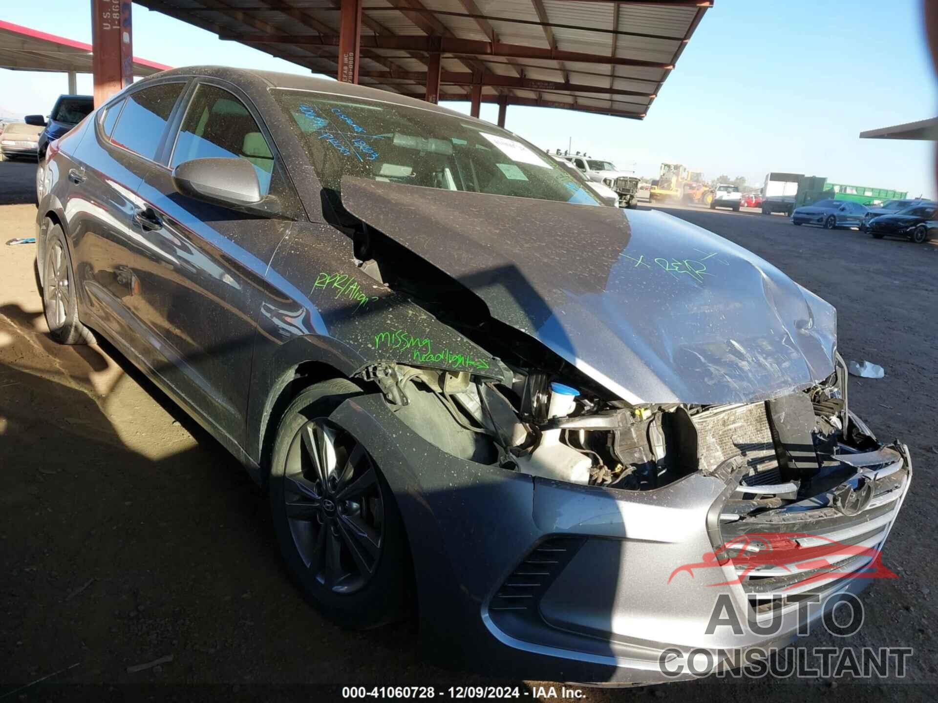 HYUNDAI ELANTRA 2018 - 5NPD84LF5JH249710