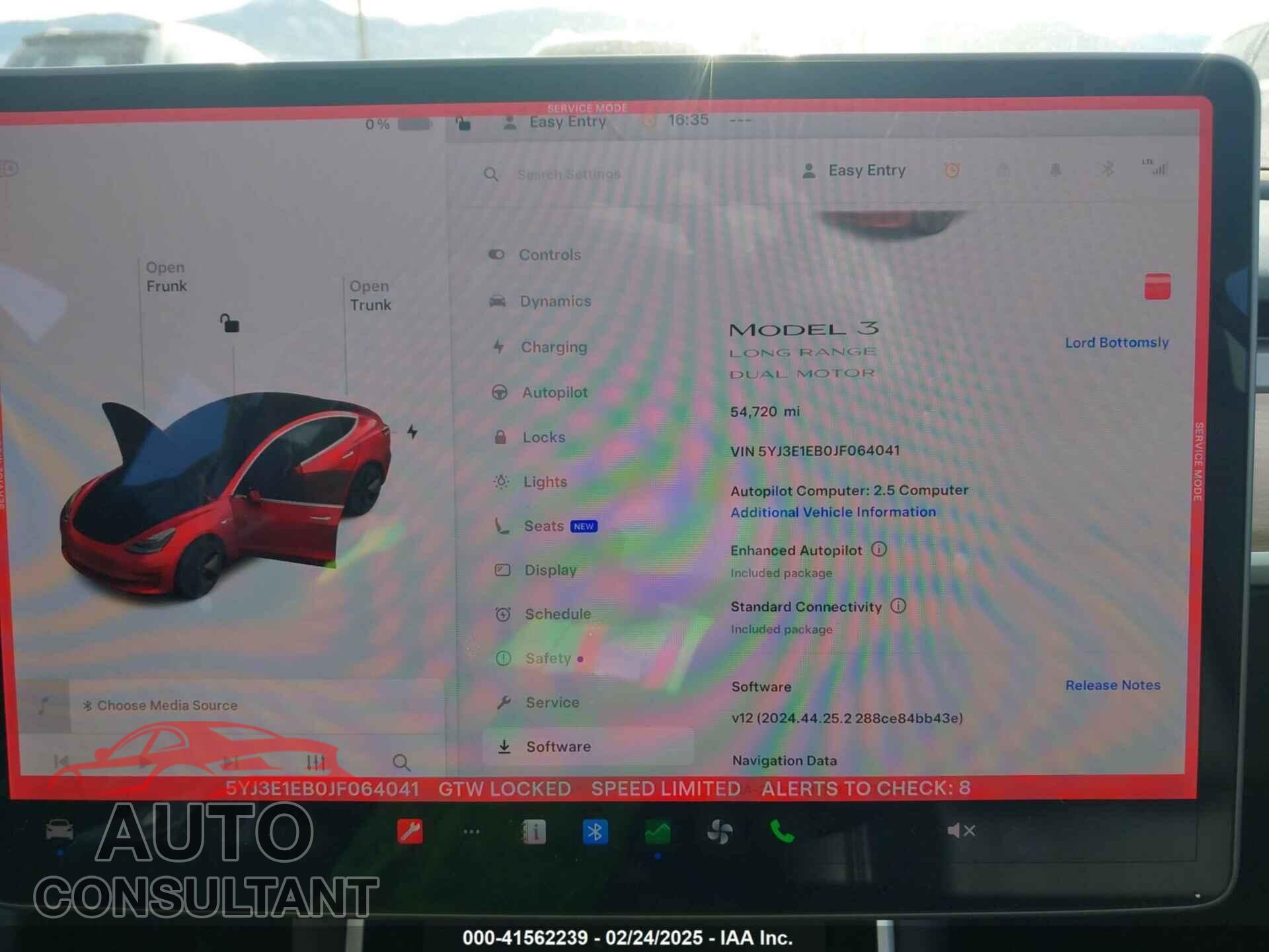 TESLA MODEL 3 2018 - 5YJ3E1EB0JF064041