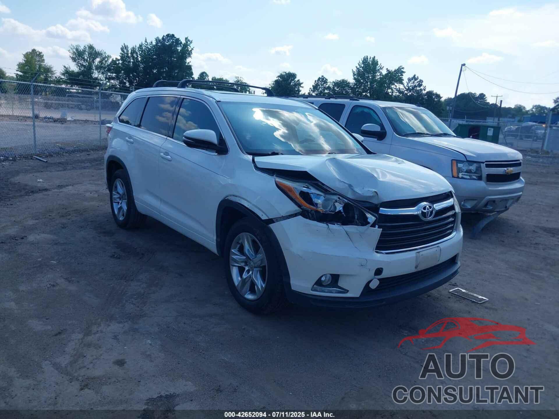 TOYOTA HIGHLANDER 2014 - 5TDYKRFHXES022736