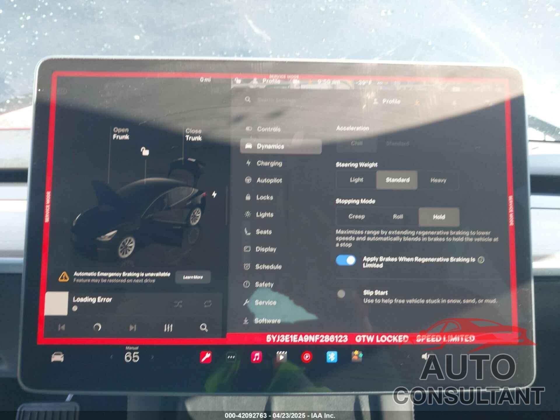 TESLA MODEL 3 2022 - 5YJ3E1EA9NF286123