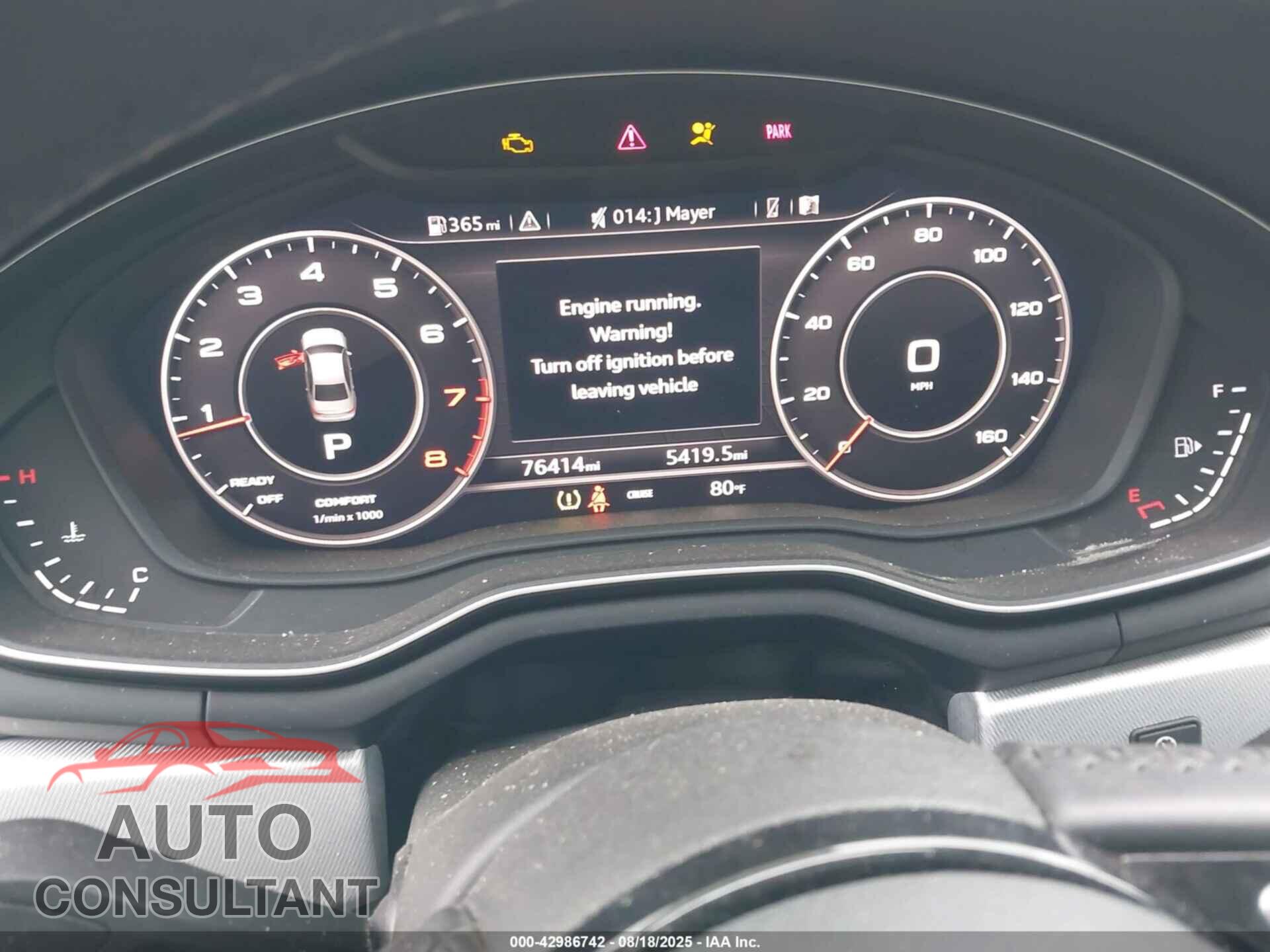 AUDI A4 2017 - WAUDNAF42HN041227
