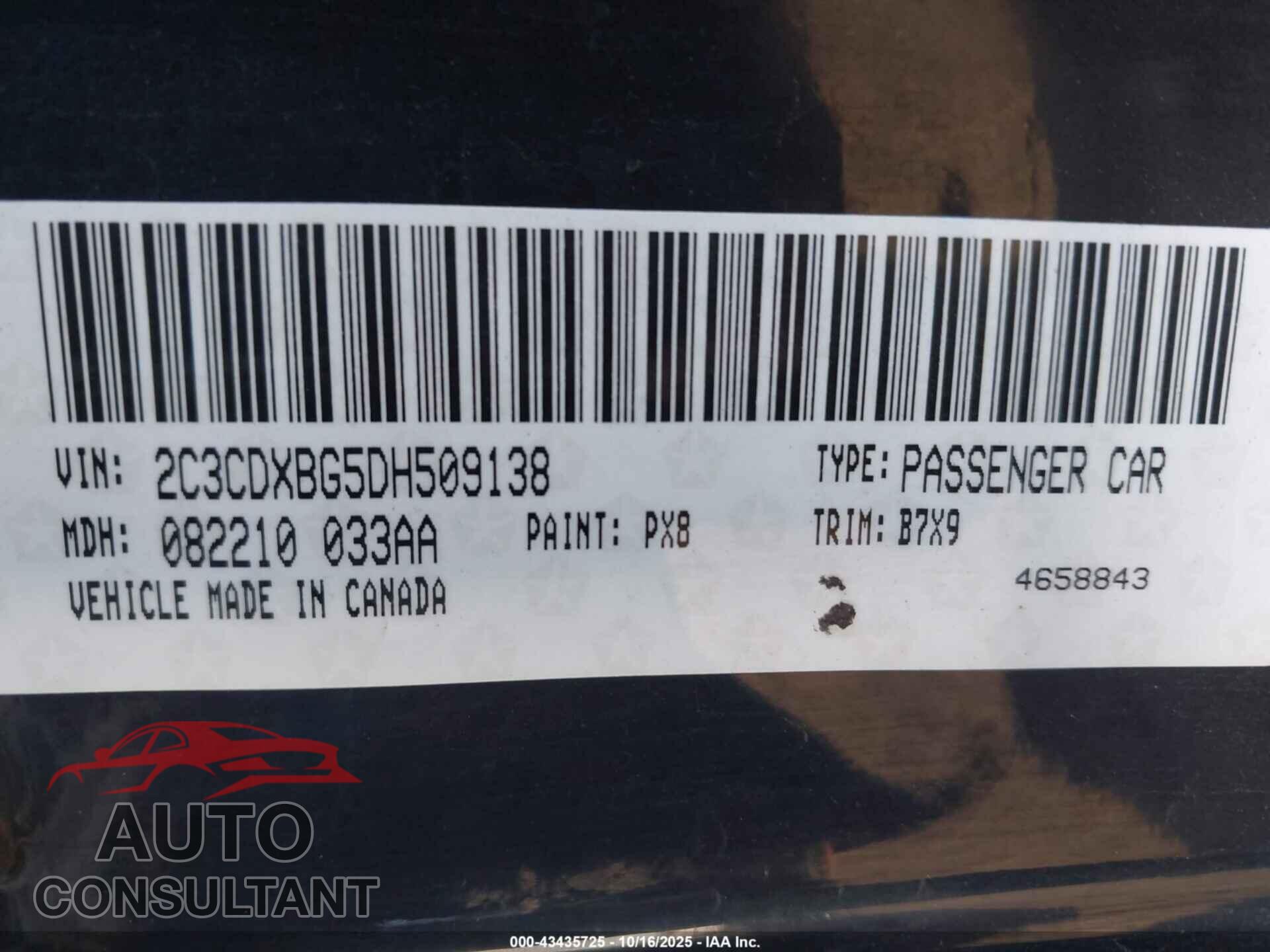 DODGE CHARGER 2013 - 2C3CDXBG5DH509138