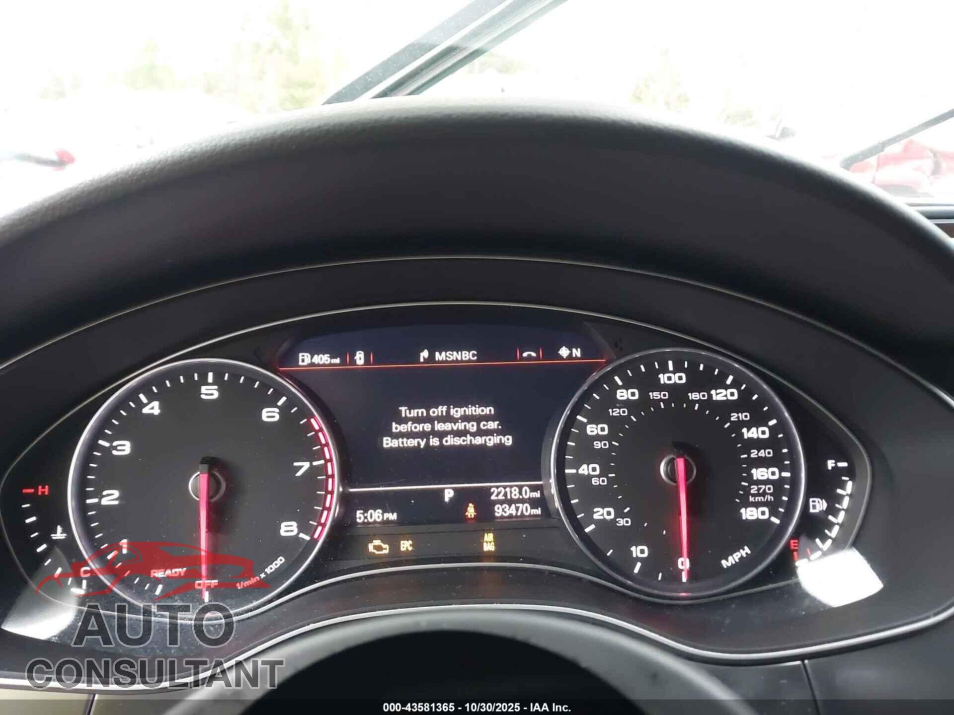 AUDI A7 2016 - WAU2GAFC6GN004589