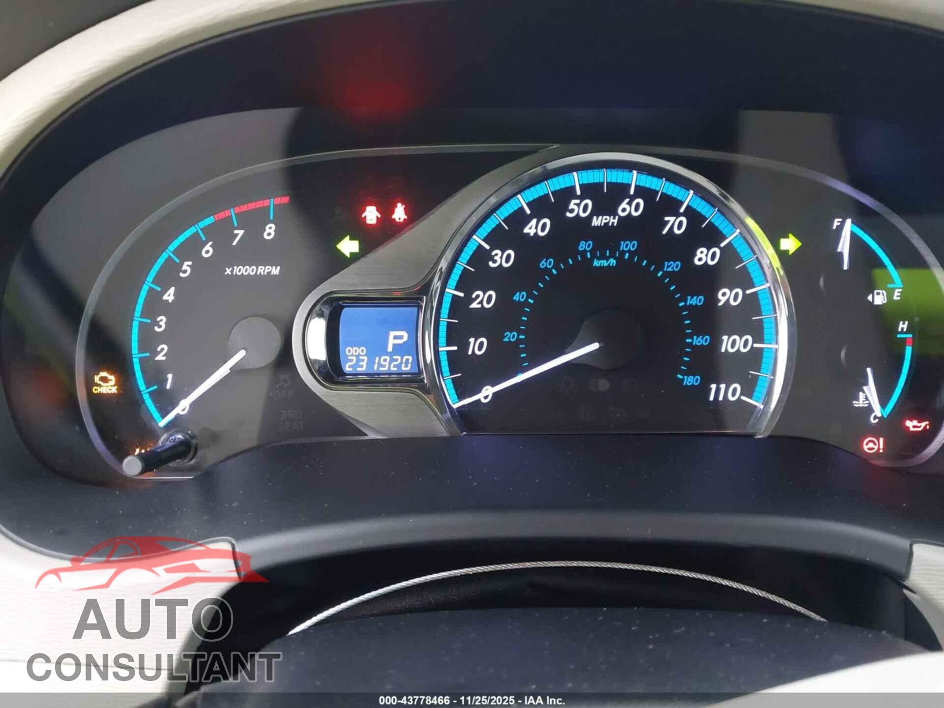 TOYOTA SIENNA 2013 - 5TDYK3DC0DS366207