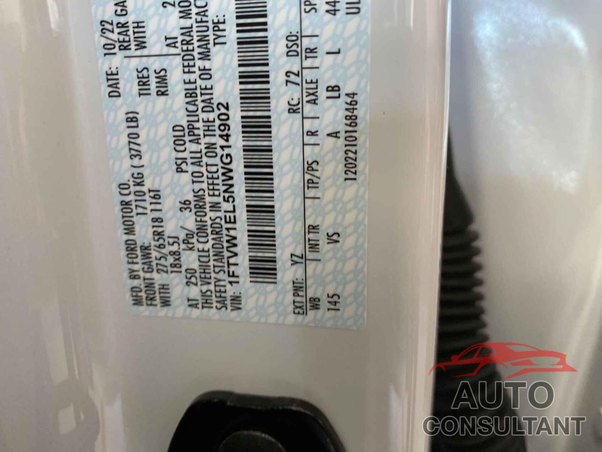 FORD F150 2022 - 1FTVW1EL5NWG14902