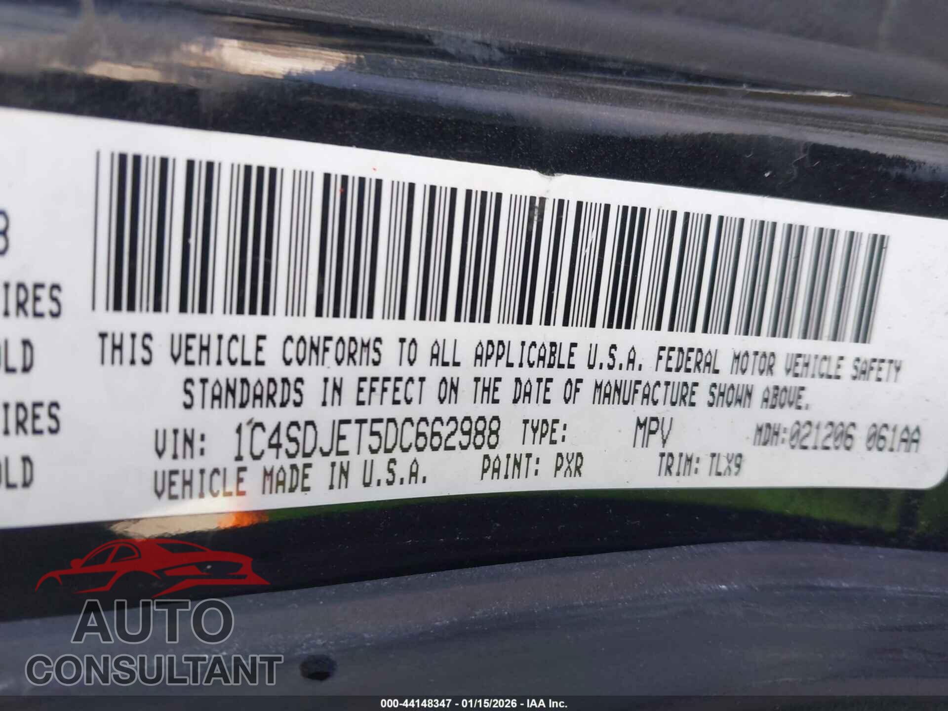 DODGE DURANGO 2013 - 1C4SDJET5DC662988
