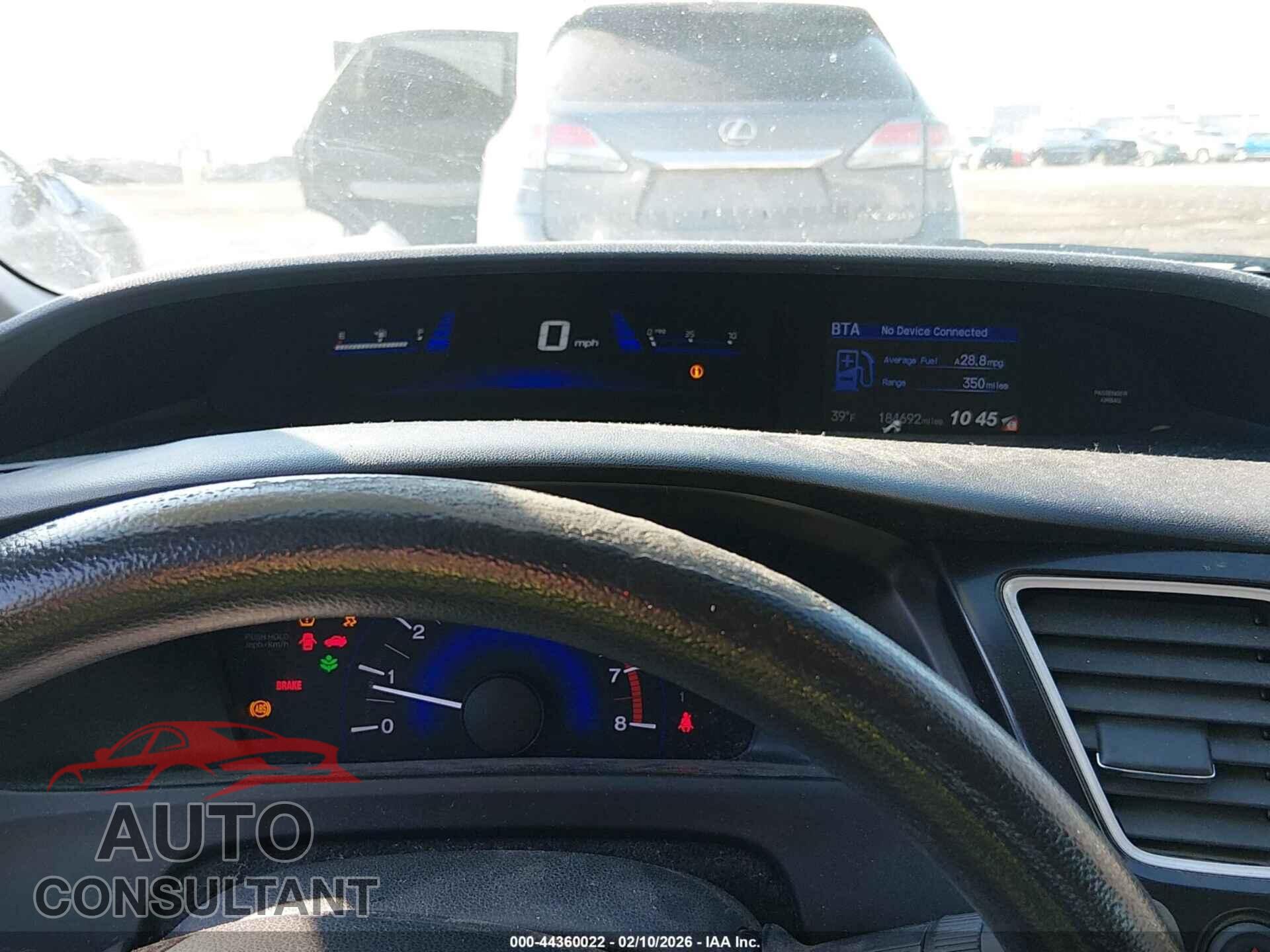 HONDA CIVIC 2013 - 19XFB2F85DE087050