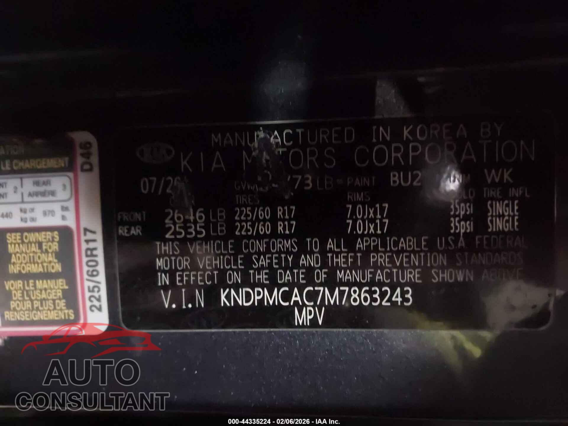 KIA SPORTAGE 2021 - KNDPMCAC7M7863243