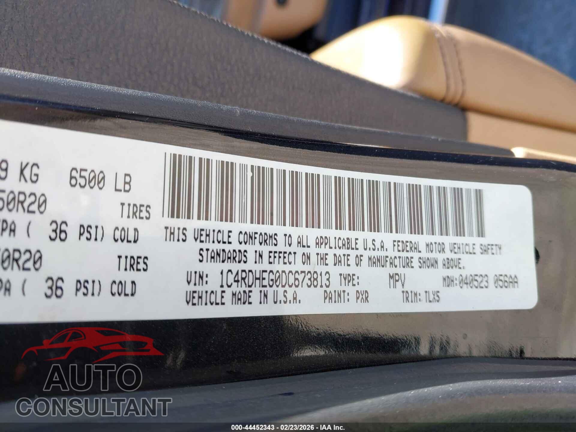 DODGE DURANGO 2013 - 1C4RDHEG0DC673813