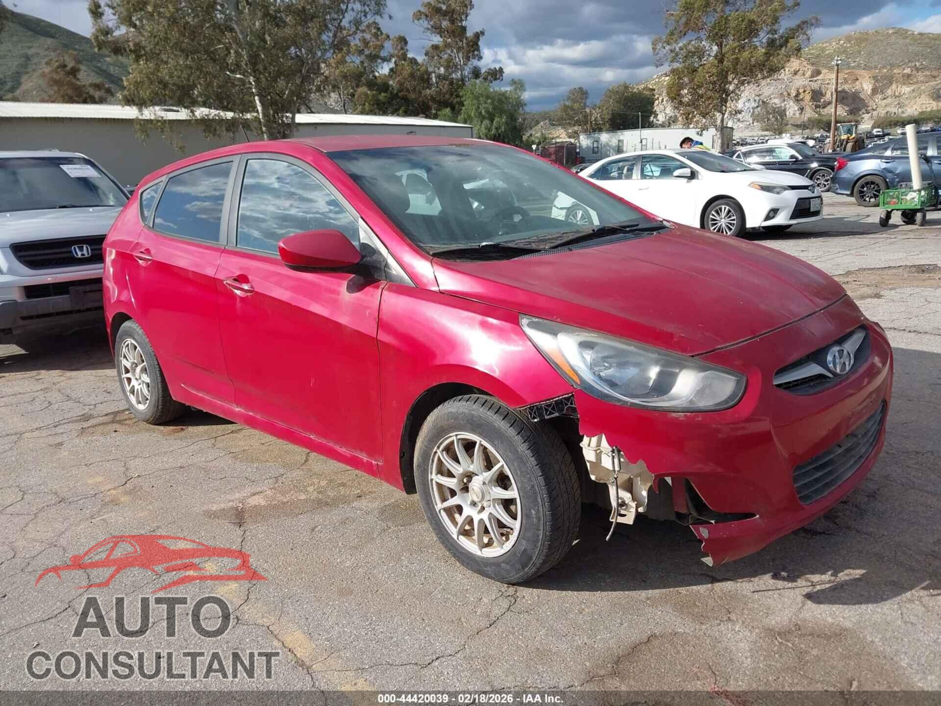 HYUNDAI ACCENT 2012 - KMHCT5AEXCU045712