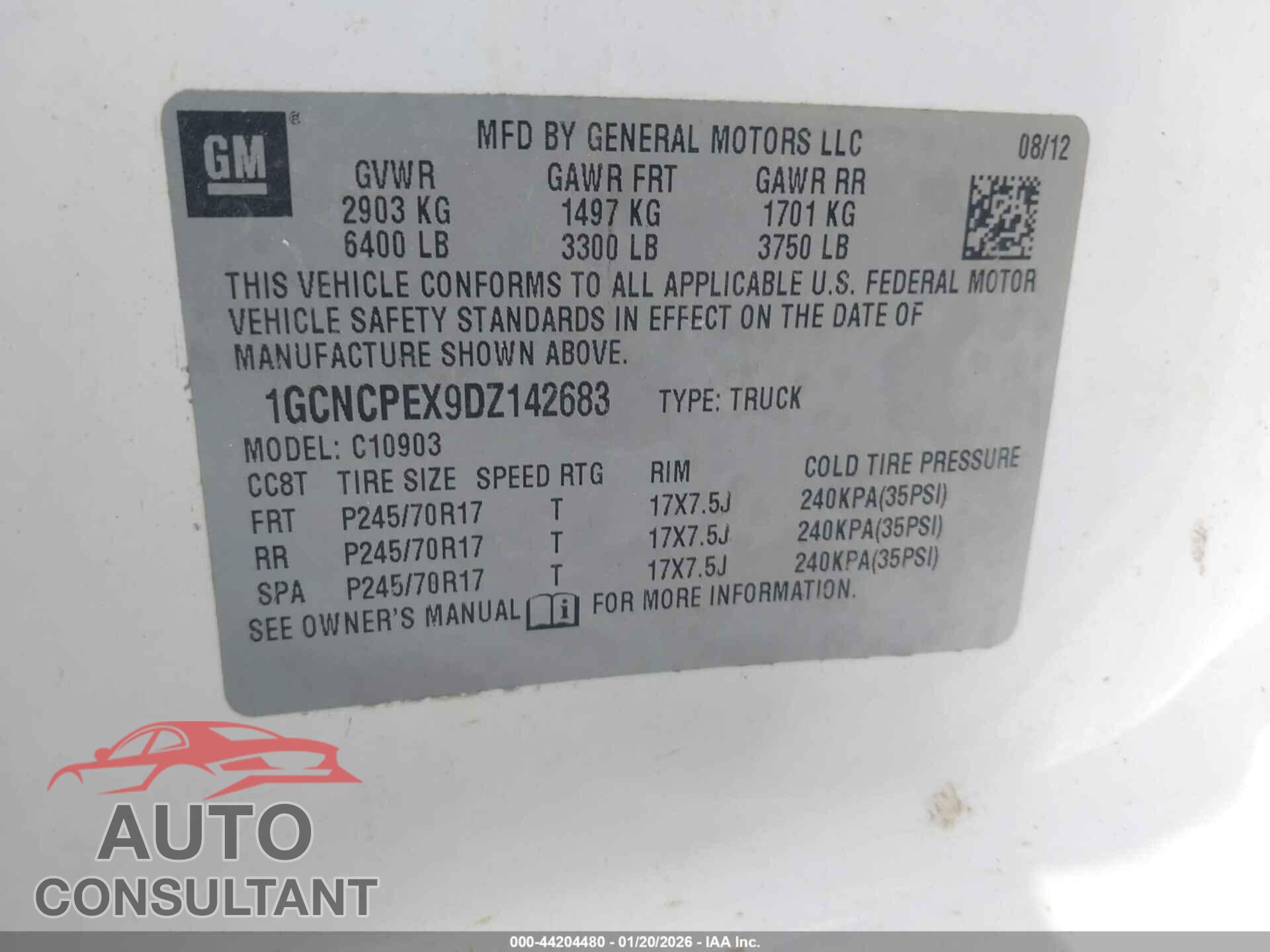 CHEVROLET SILVERADO 1500 2013 - 1GCNCPEX9DZ142683