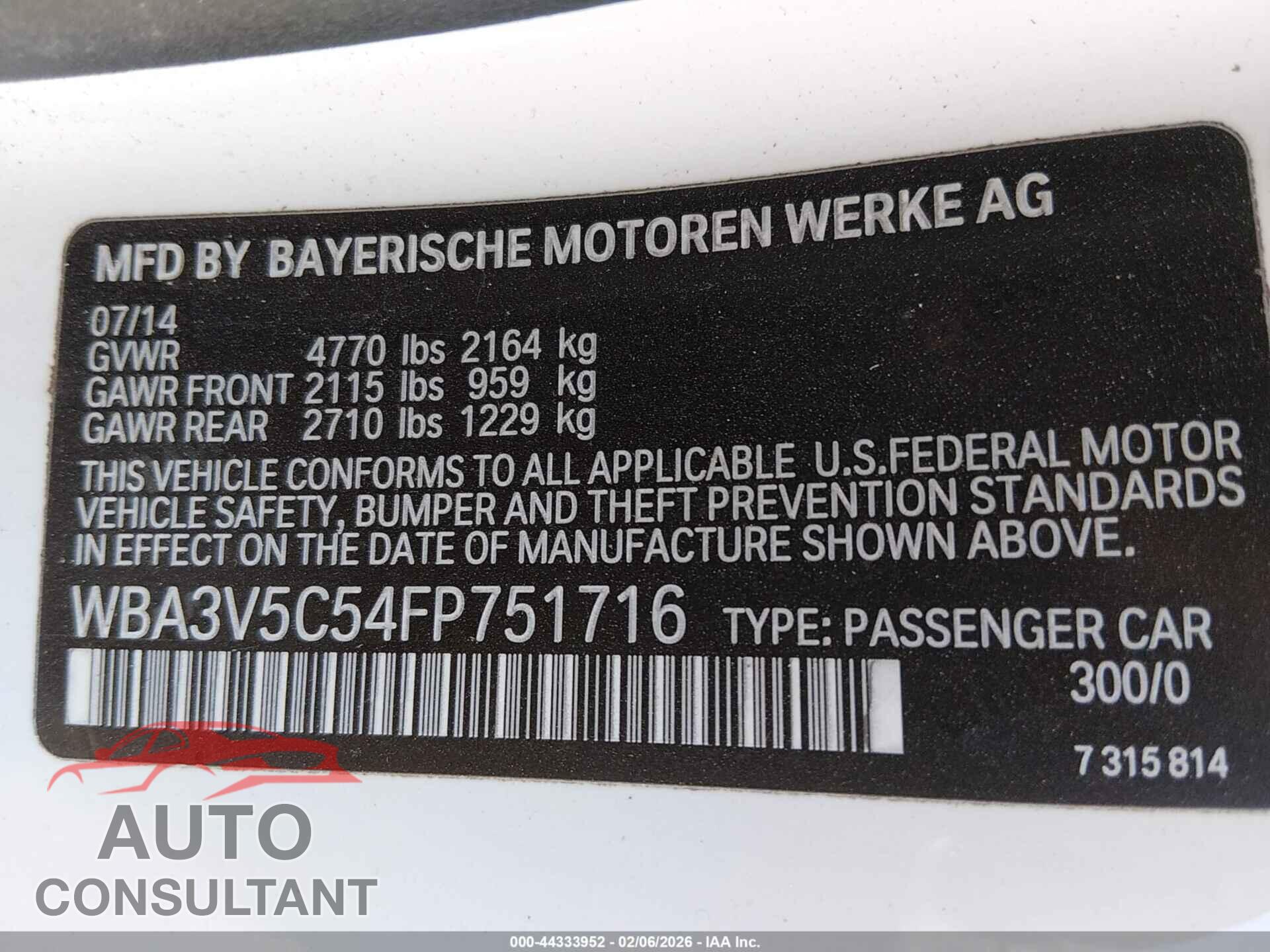 BMW 428I 2015 - WBA3V5C54FP751716