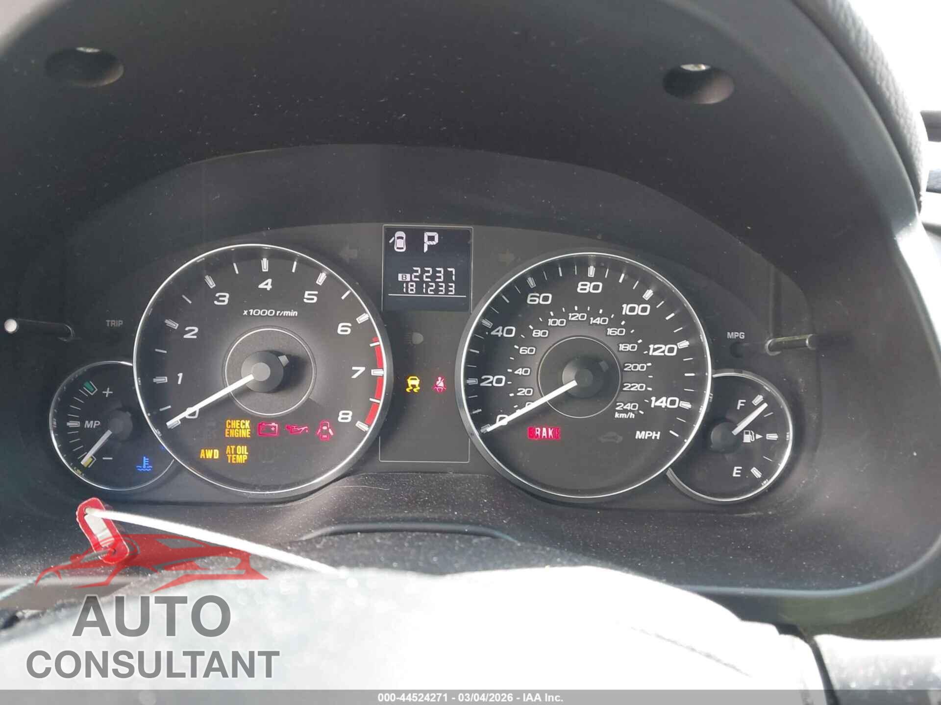 SUBARU OUTBACK 2011 - 4S4BRCCC6B3376821