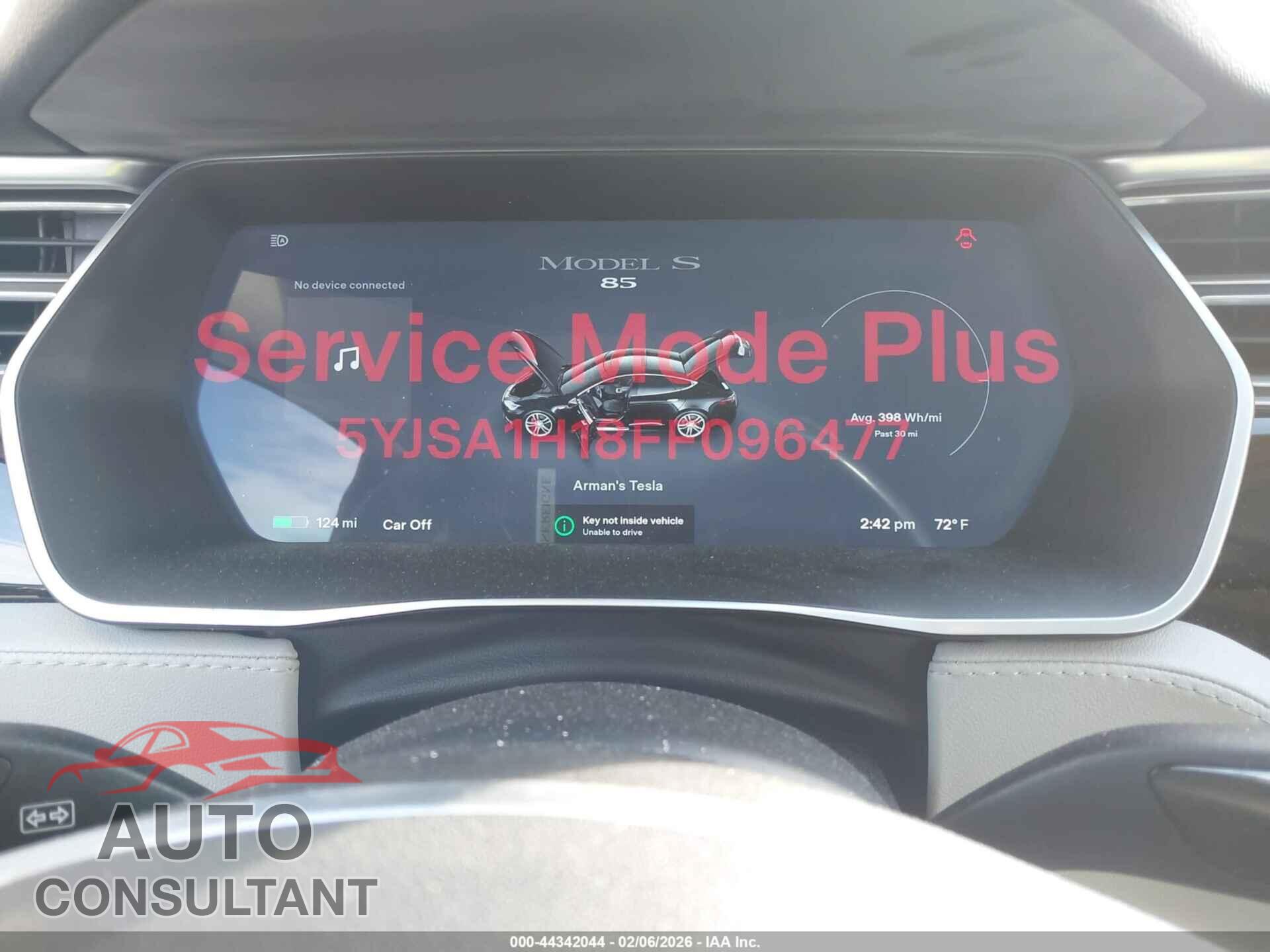 TESLA MODEL S 2015 - 5YJSA1H18FF096477