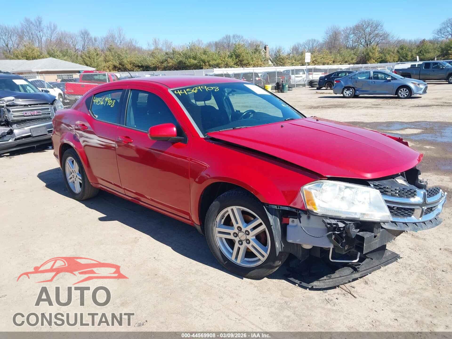 DODGE AVENGER 2012 - 1C3CDZCB7CN290722