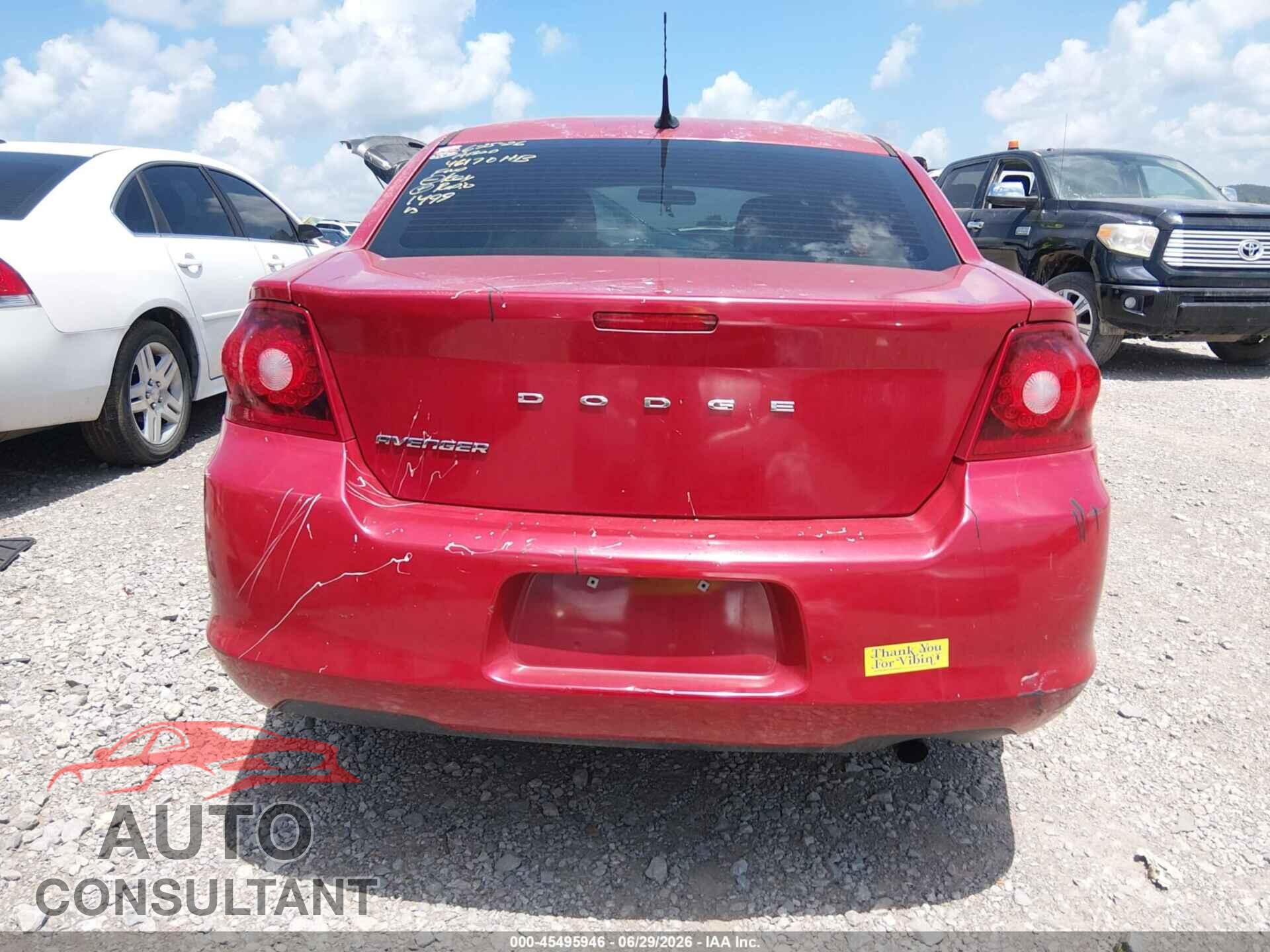 DODGE AVENGER 2012 - 1C3CDZAB2CN331499