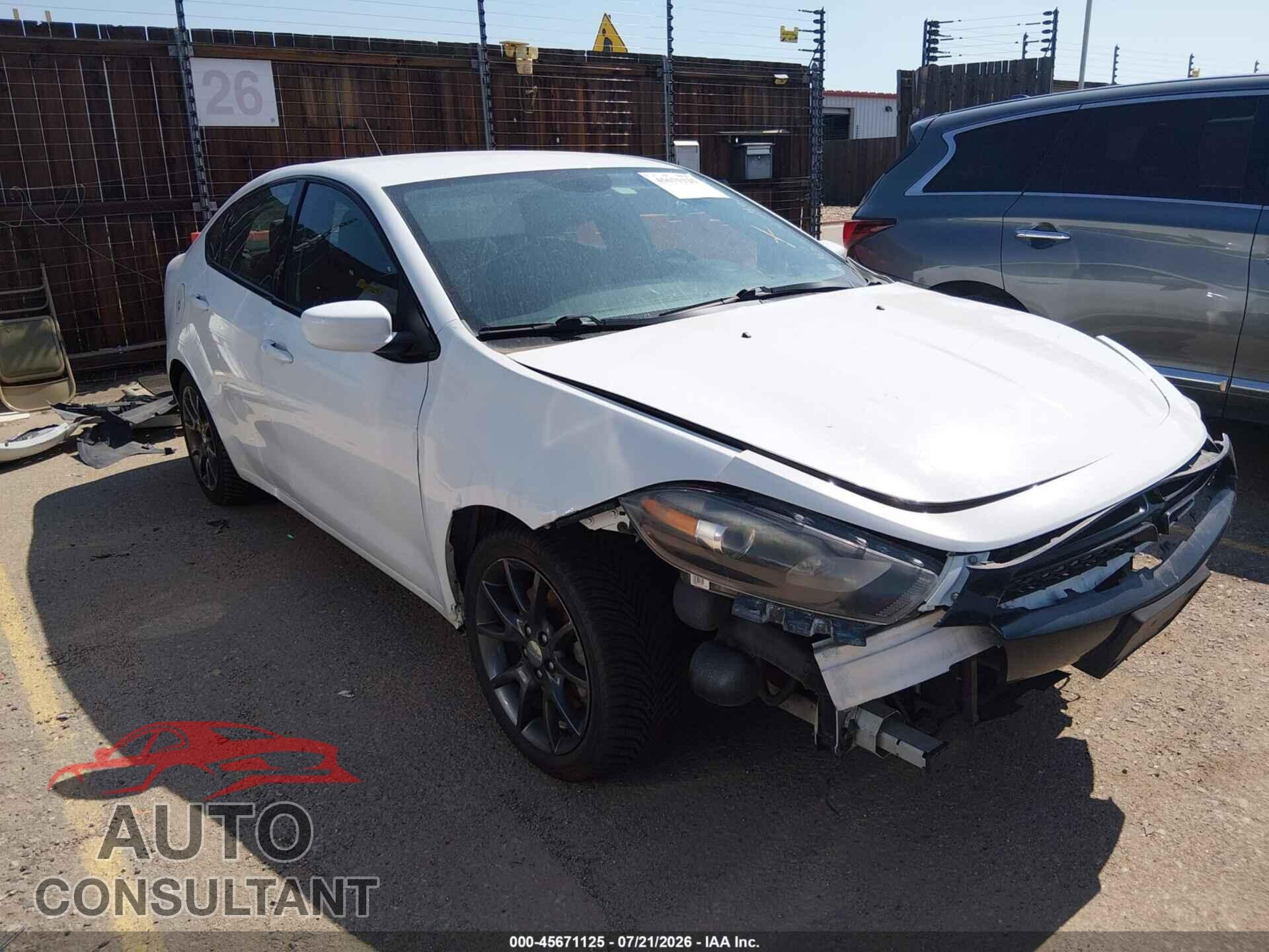 DODGE DART 2013 - 1C3CDFBA2DD300362