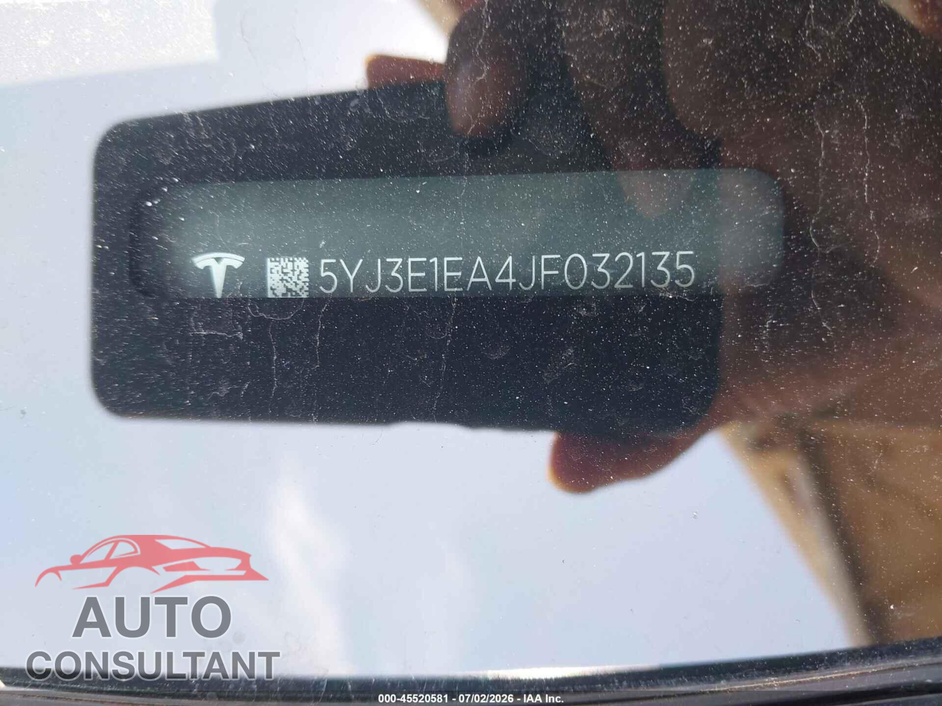 TESLA MODEL 3 2018 - 5YJ3E1EA4JF032135