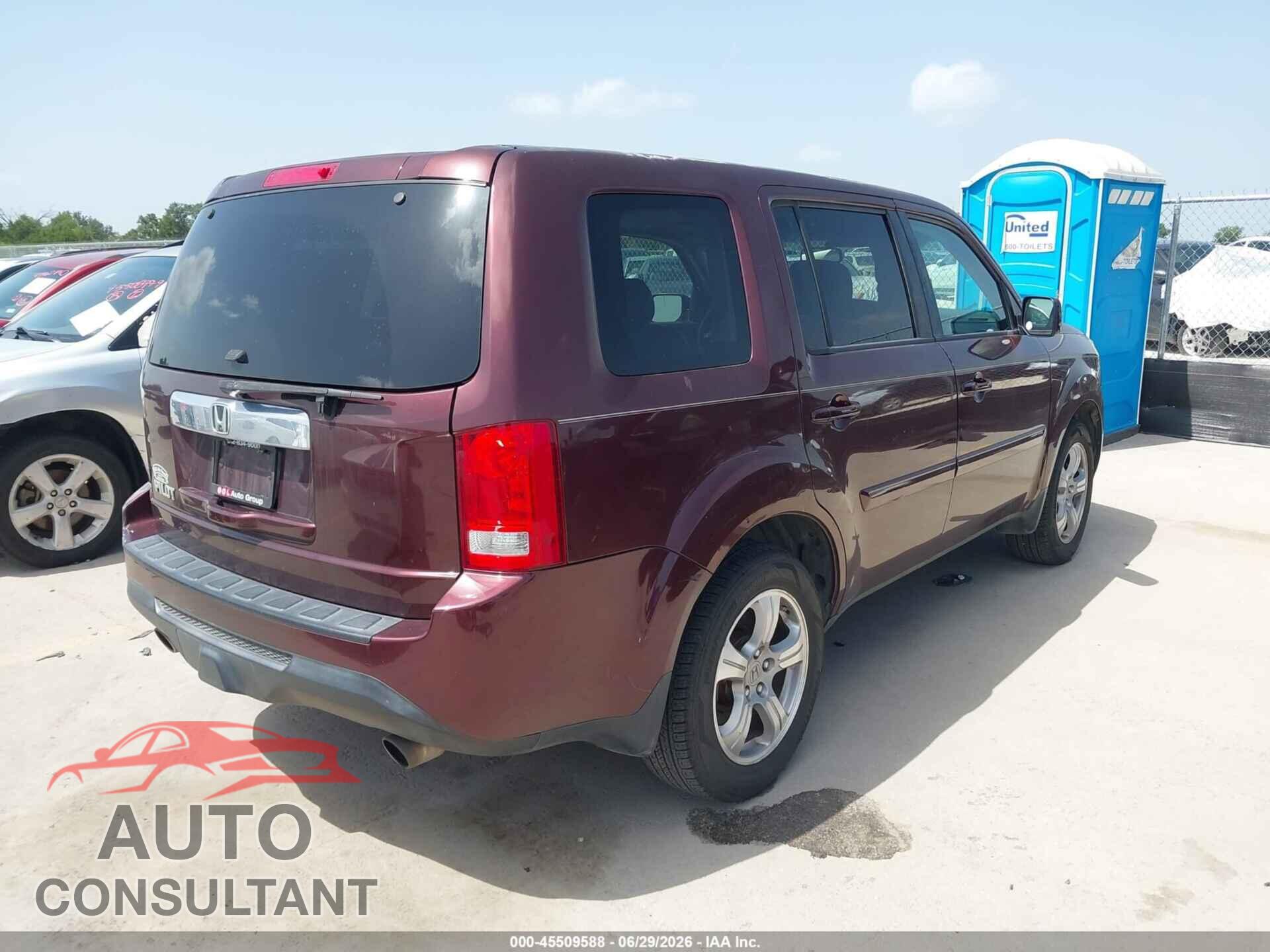 HONDA PILOT 2012 - 5FNYF3H52CB038046
