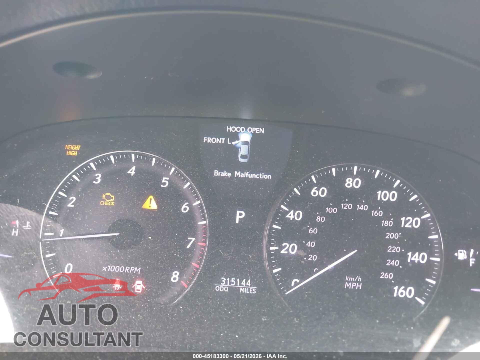 LEXUS LS 460 2010 - JTHCL5EF8A5007828