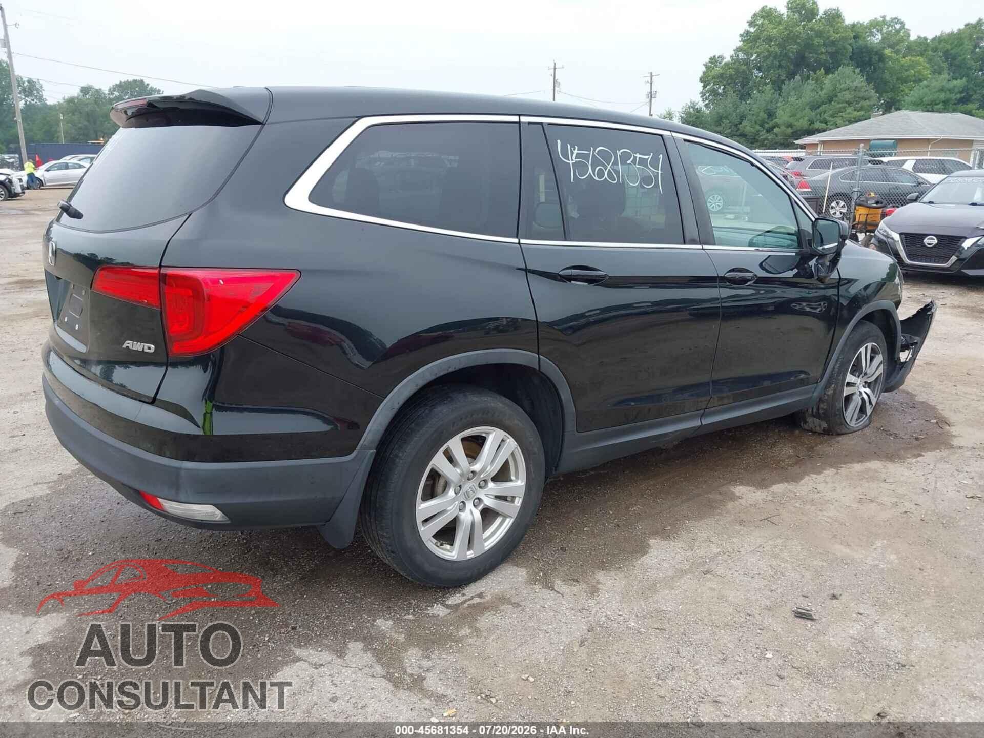 HONDA PILOT 2017 - 5FNYF6H50HB051368