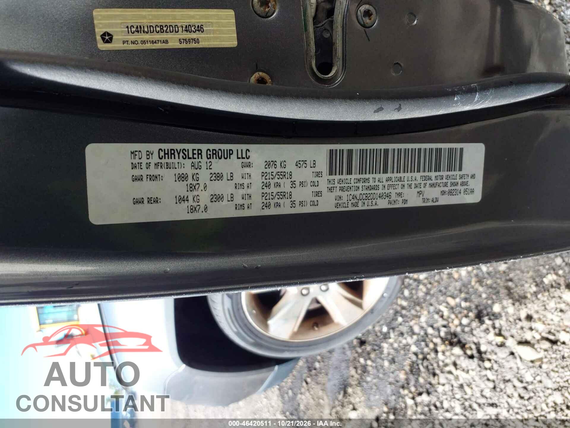 JEEP COMPASS 2013 - 1C4NJDCB2DD140346