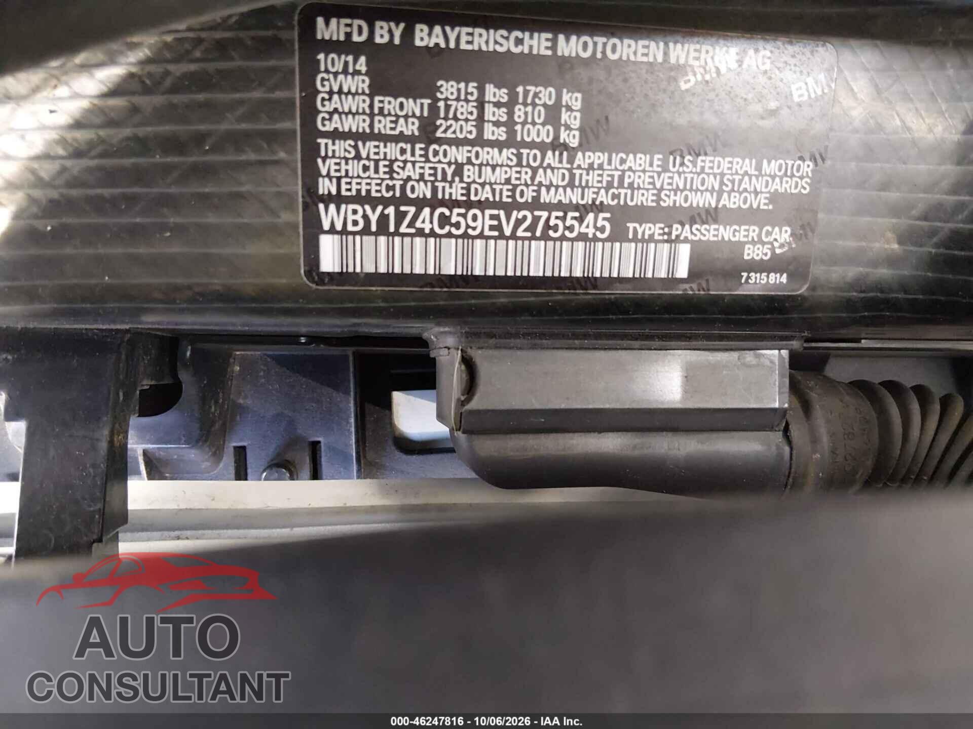 BMW I3 2014 - WBY1Z4C59EV275545