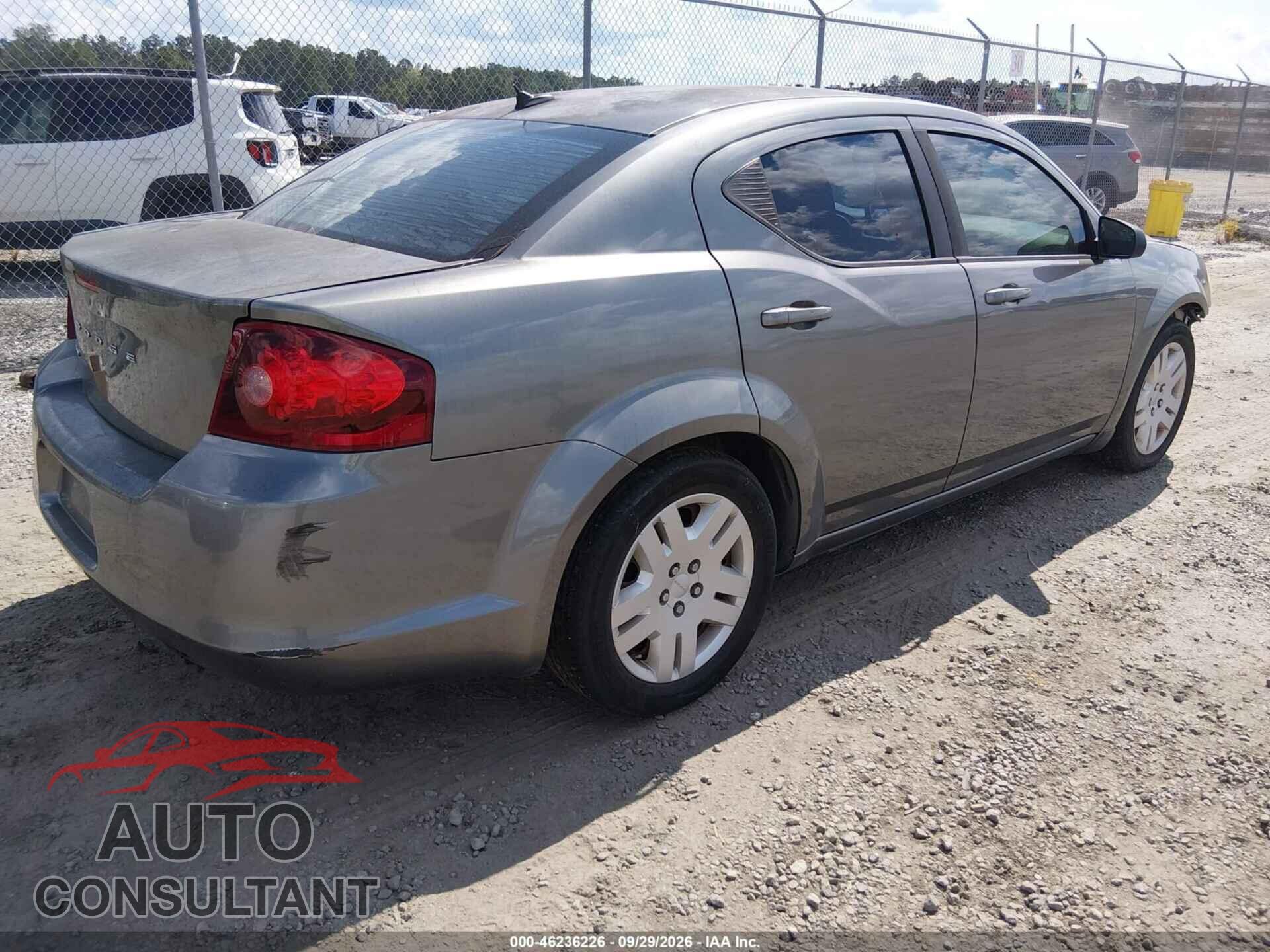 DODGE AVENGER 2012 - 1C3CDZAB4CN216287