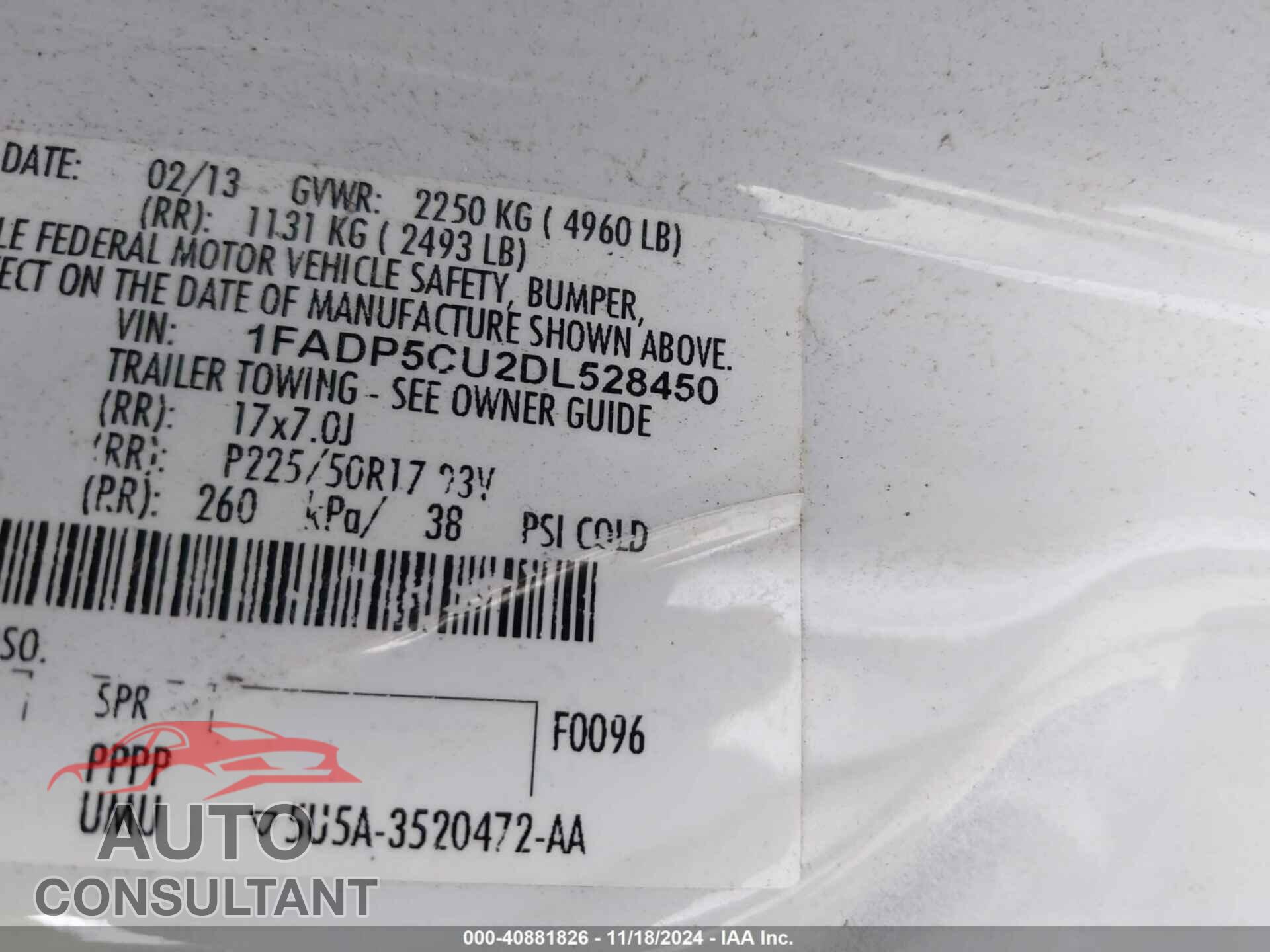 FORD C-MAX ENERGI 2013 - 1FADP5CU2DL528450