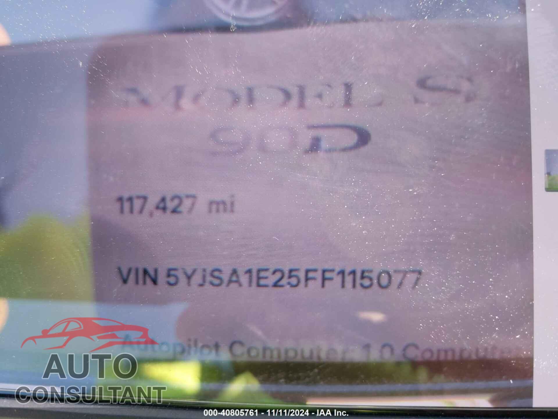 TESLA MODEL S 2015 - 5YJSA1E25FF115077