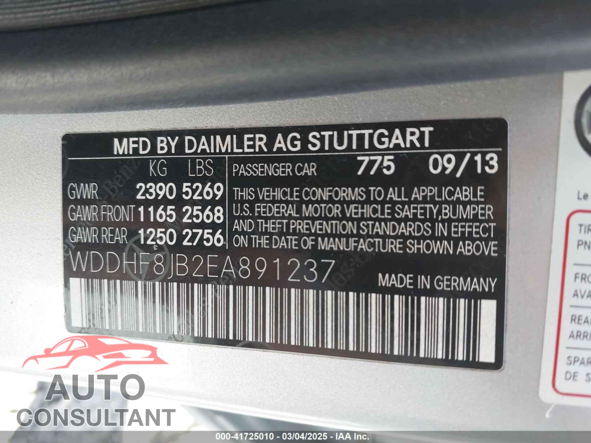 MERCEDES-BENZ E 350 2014 - WDDHF8JB2EA891237