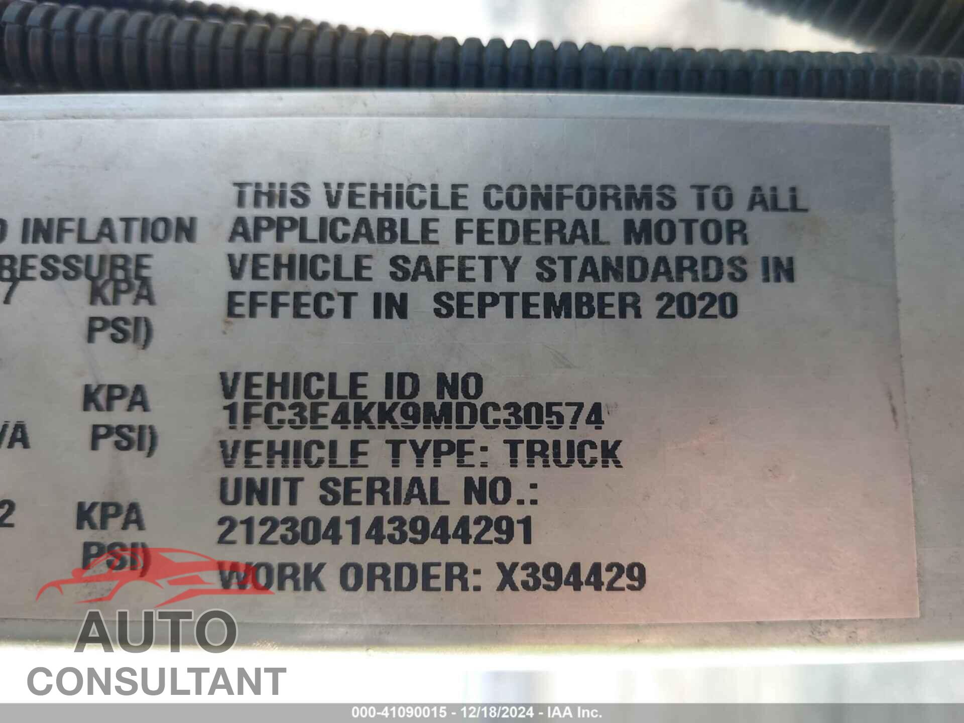 FORD ECONOLINE 2021 - 1FC3E4KK9MDC30574