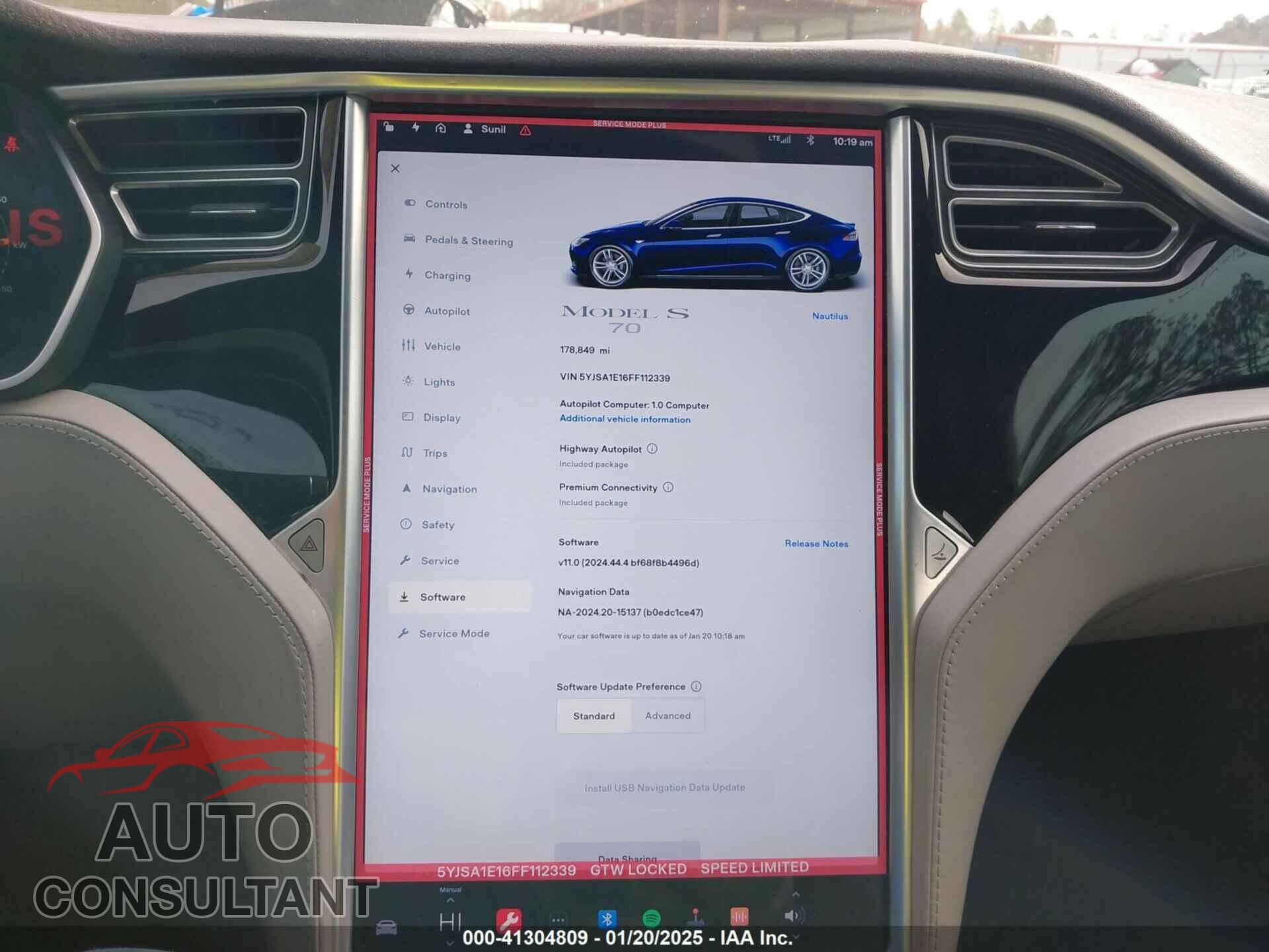 TESLA MODEL S 2015 - 5YJSA1E16FF112339
