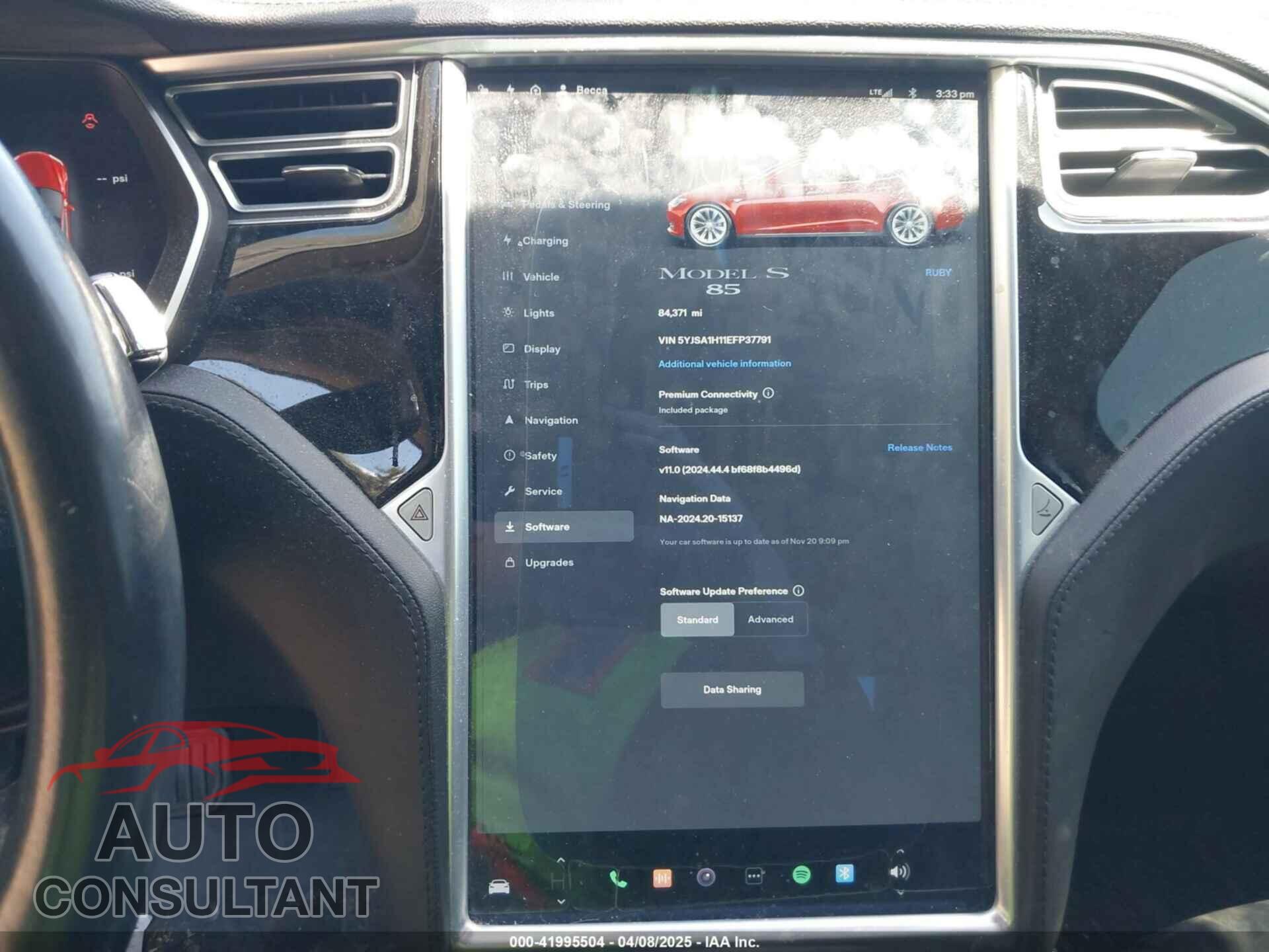 TESLA MODEL S 2014 - 5YJSA1H11EFP37791