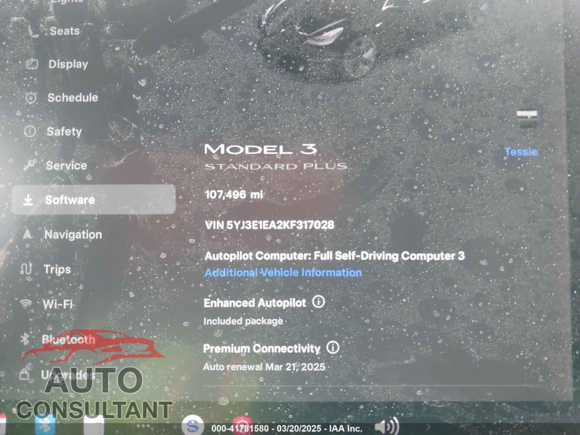TESLA MODEL 3 2019 - 5YJ3E1EA2KF317028