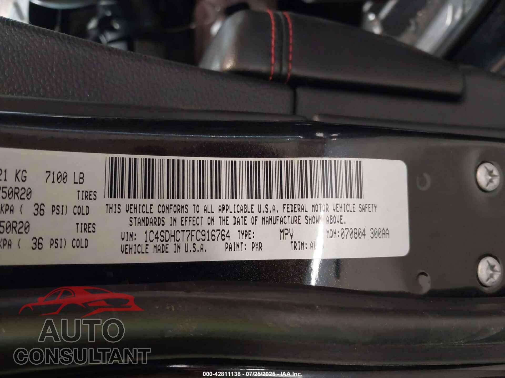DODGE DURANGO 2015 - 1c4sdhct7fc916764