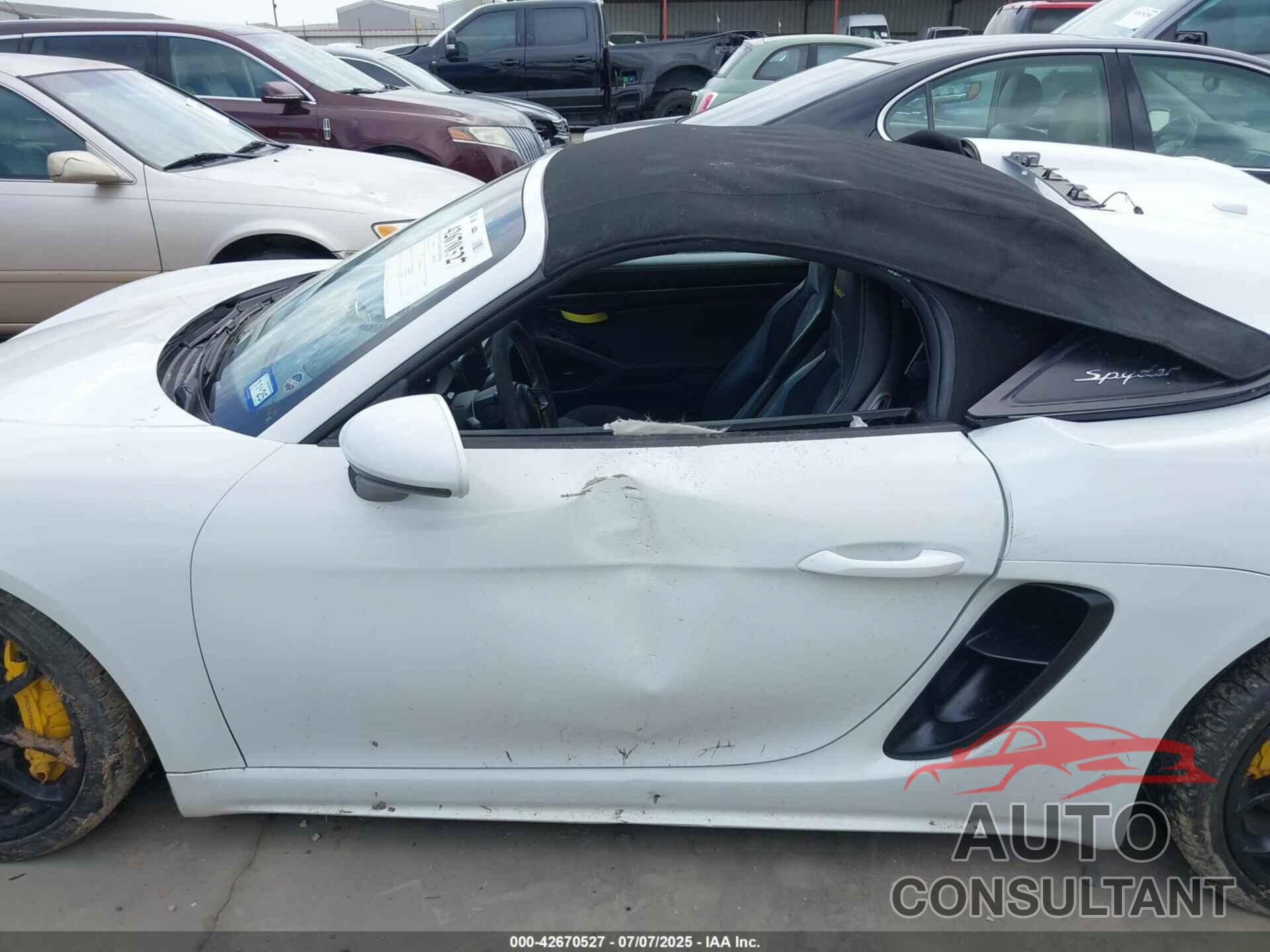 PORSCHE 718 SPYDER 2021 - WP0CC2A89MS240128