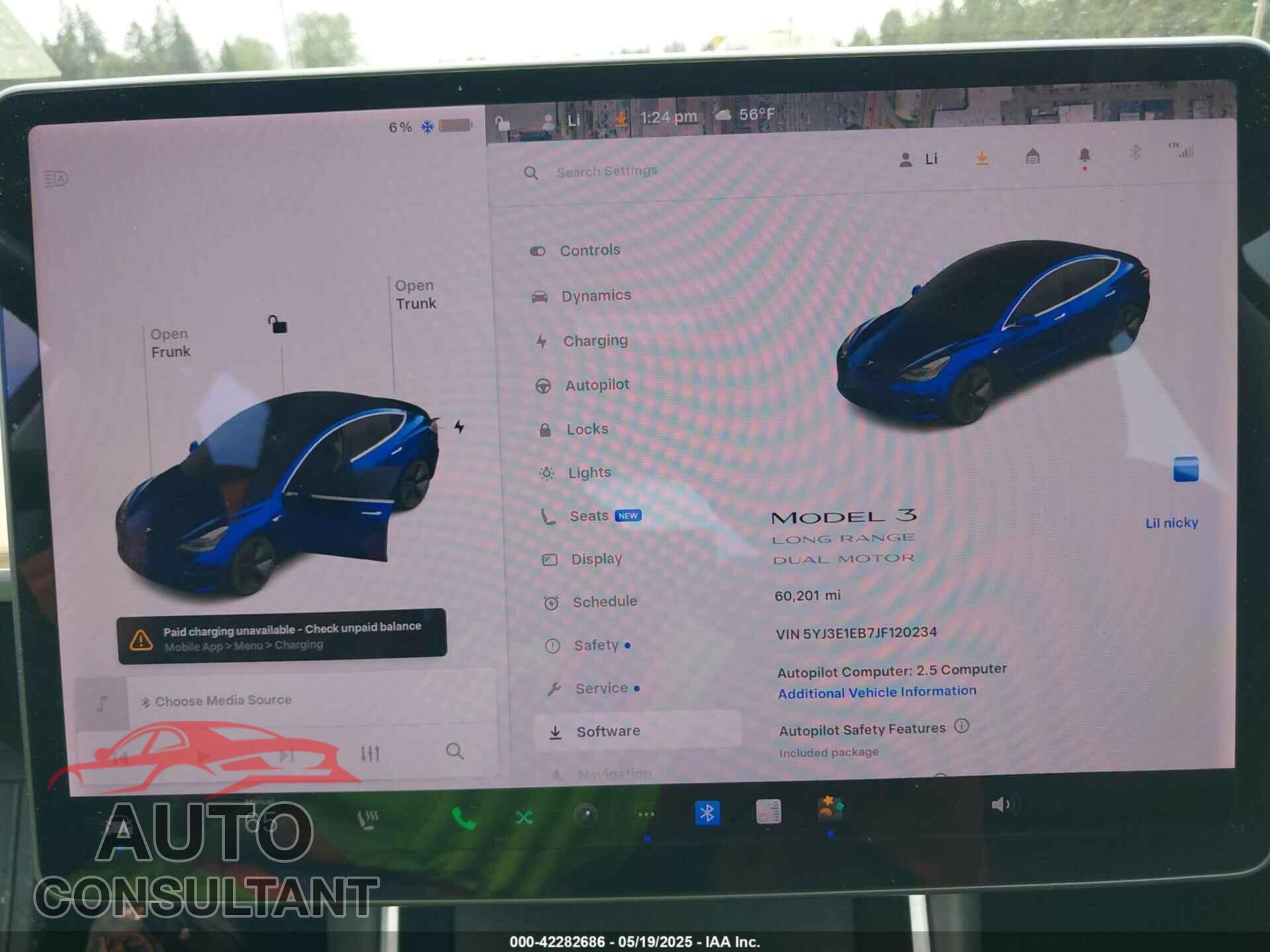 TESLA MODEL 3 2018 - 5YJ3E1EB7JF120234
