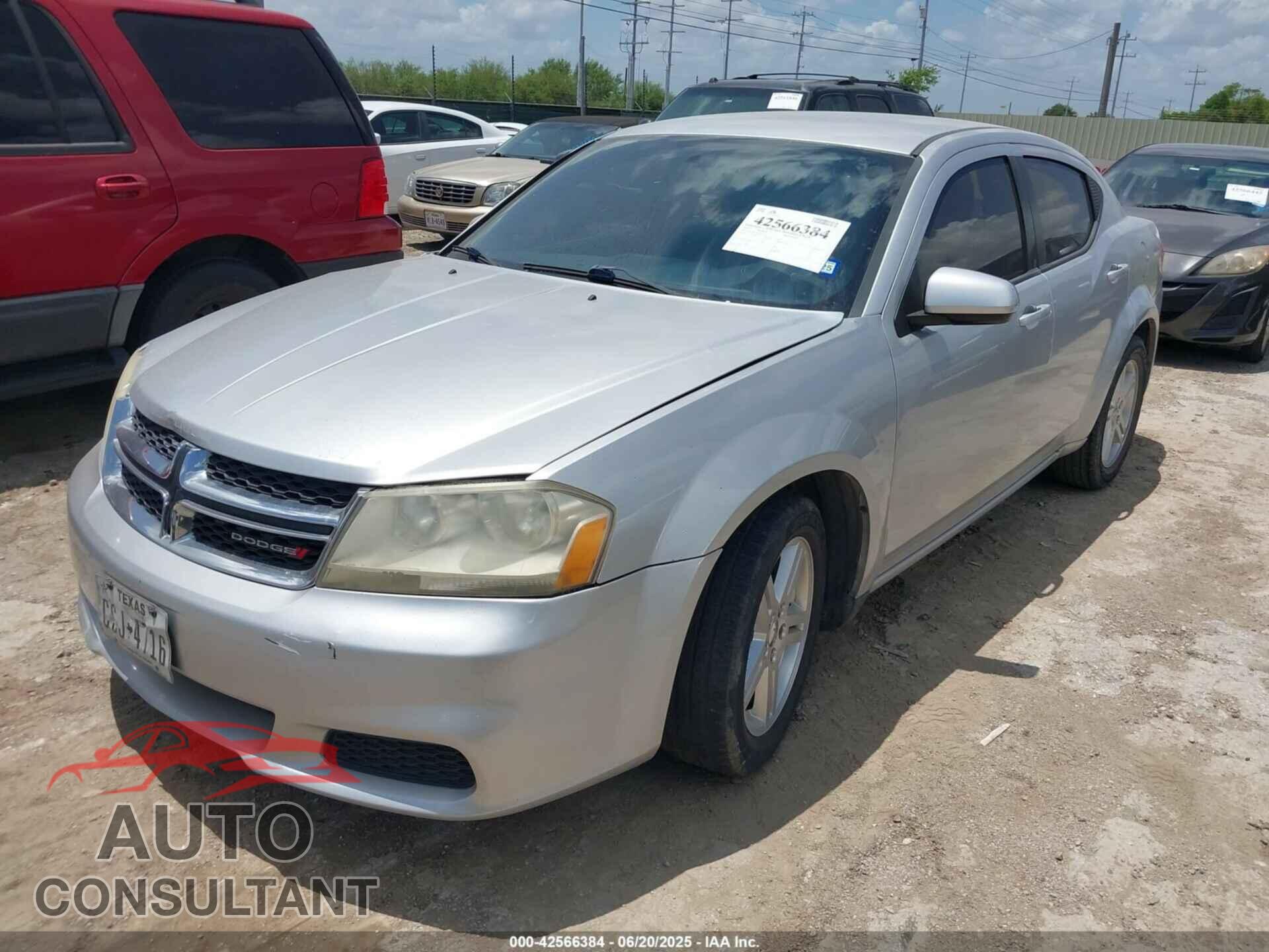 DODGE AVENGER 2012 - 1C3CDZCB1CN237157