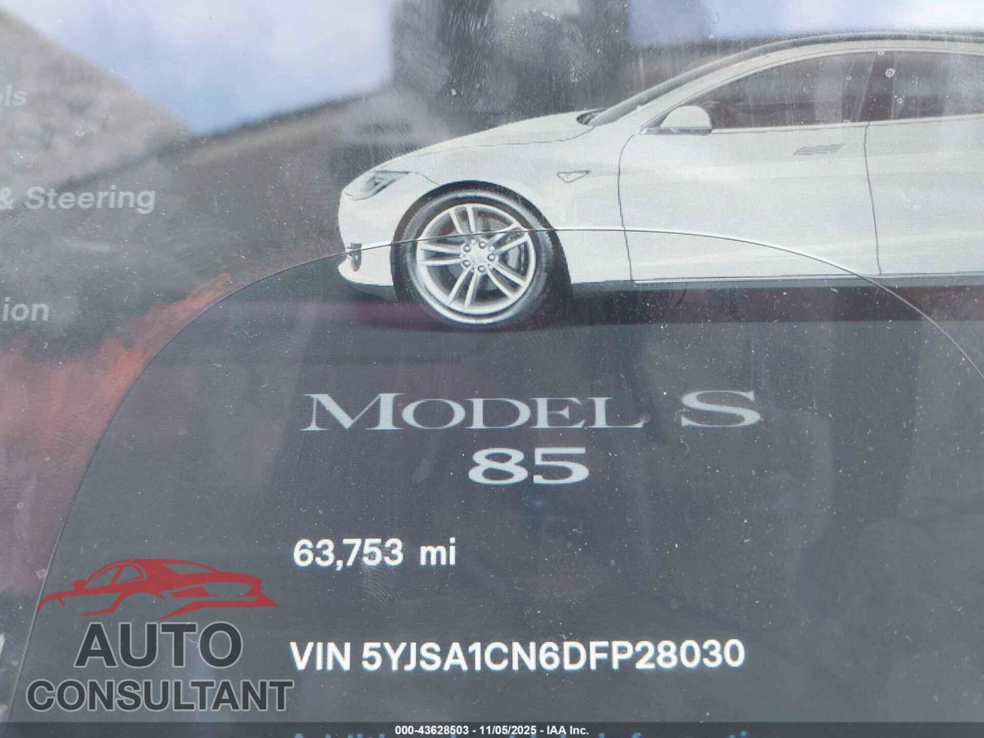 TESLA MODEL S 2013 - 5YJSA1CN6DFP28030