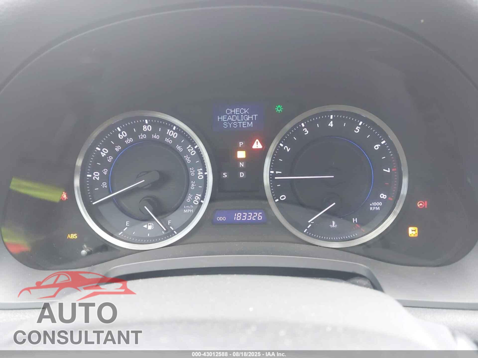 LEXUS IS 250 2012 - JTHCF5C20C5053177