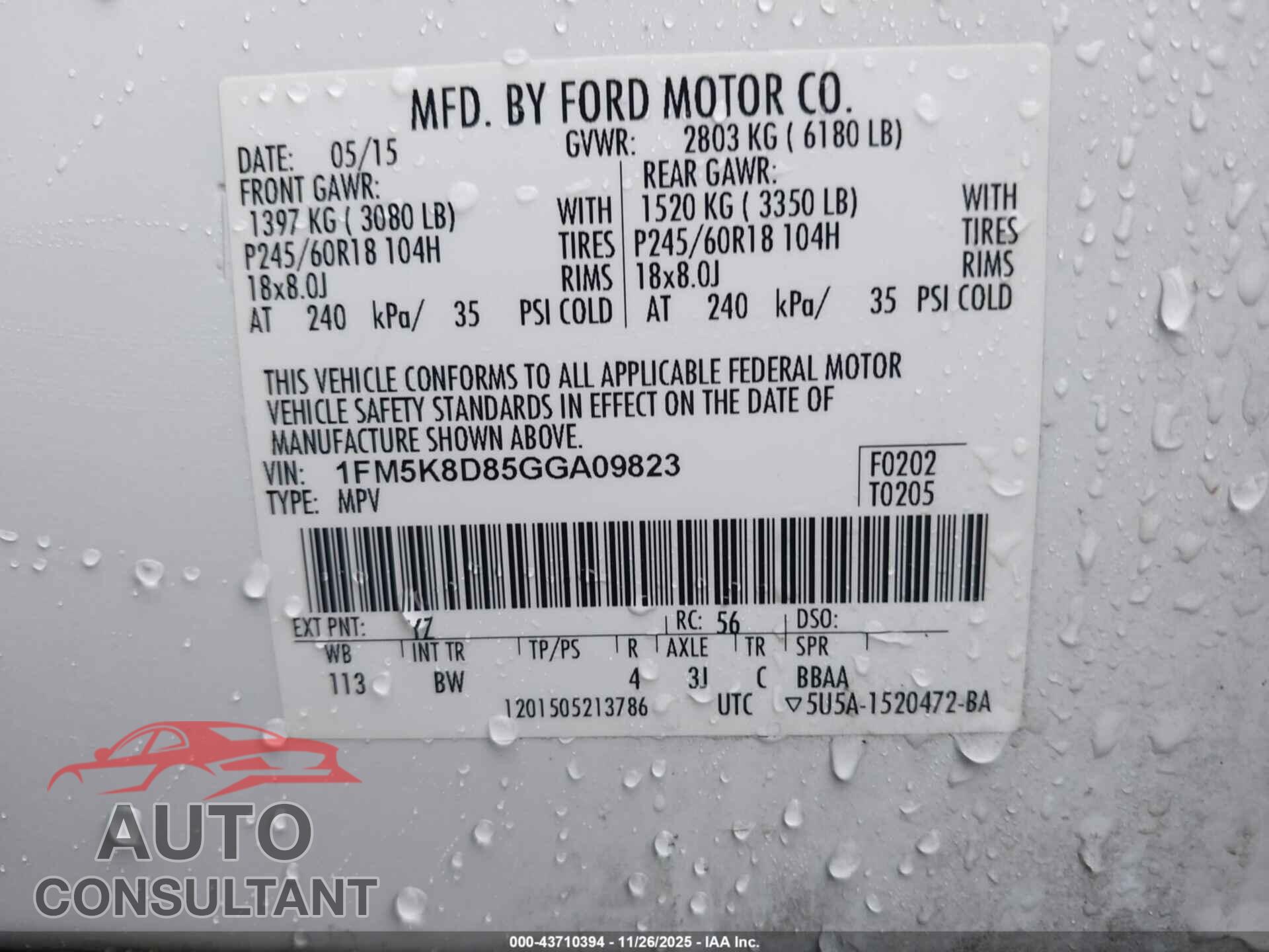 FORD EXPLORER 2016 - 1FM5K8D85GGA09823