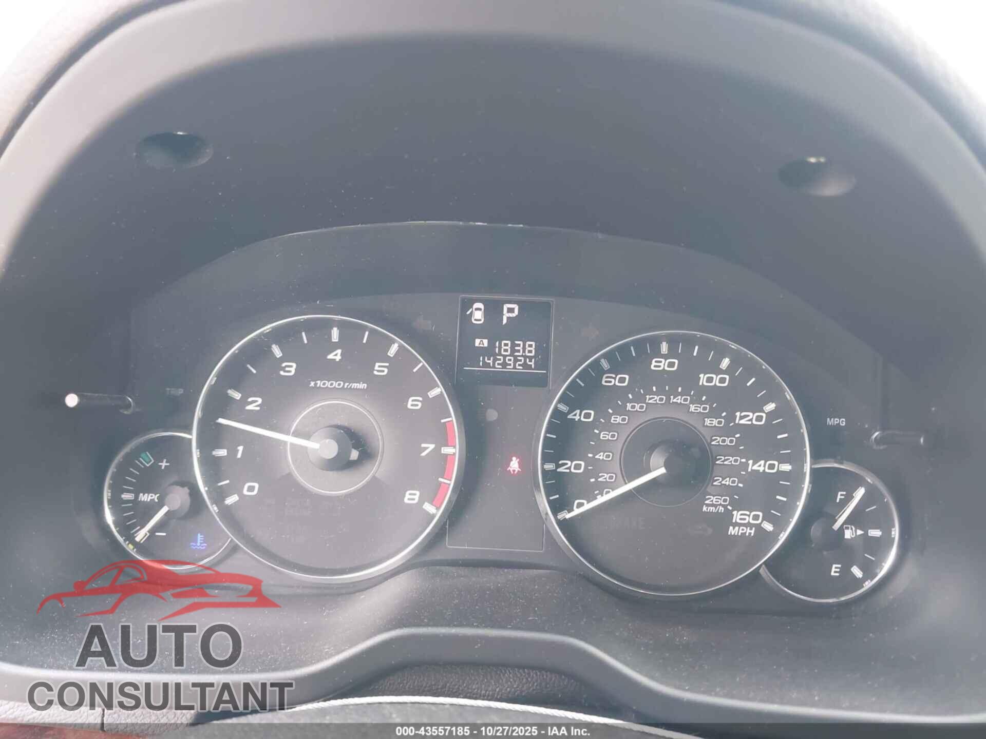 SUBARU OUTBACK 2012 - 4S4BRDKC2C2276875