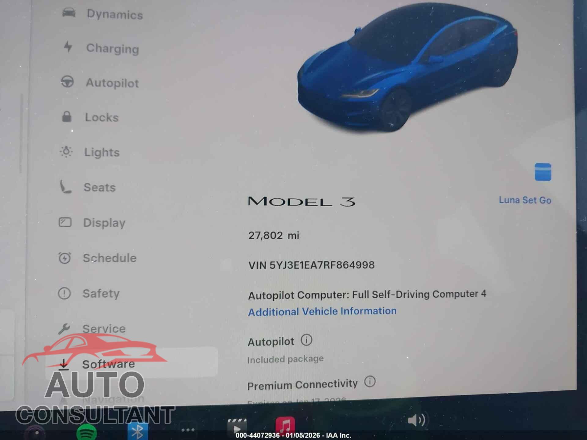 TESLA MODEL 3 2024 - 5YJ3E1EA7RF864998