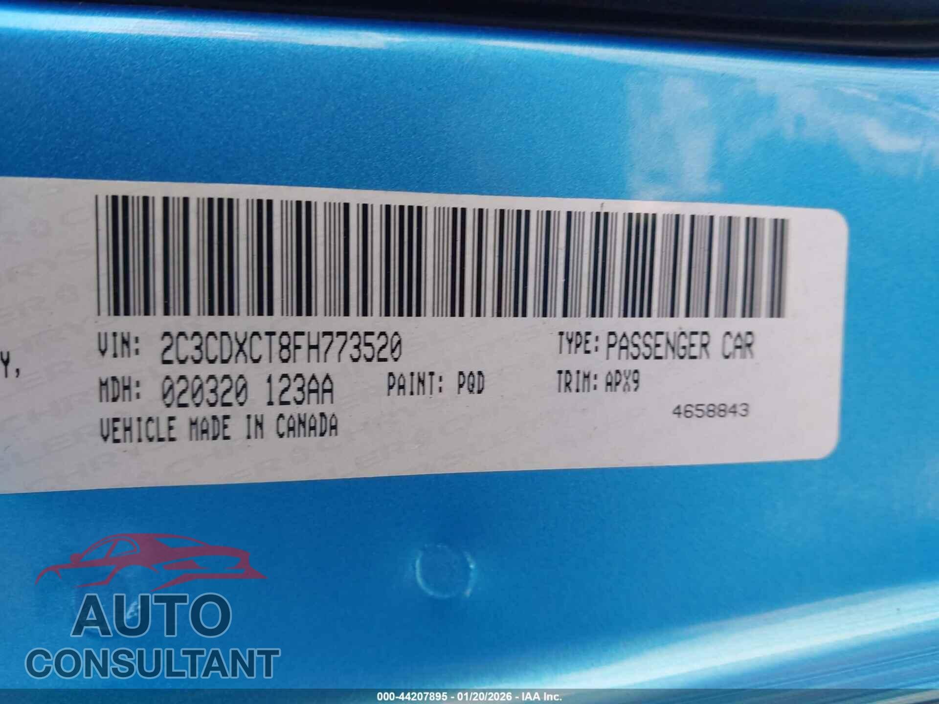 DODGE CHARGER 2015 - 2C3CDXCT8FH773520
