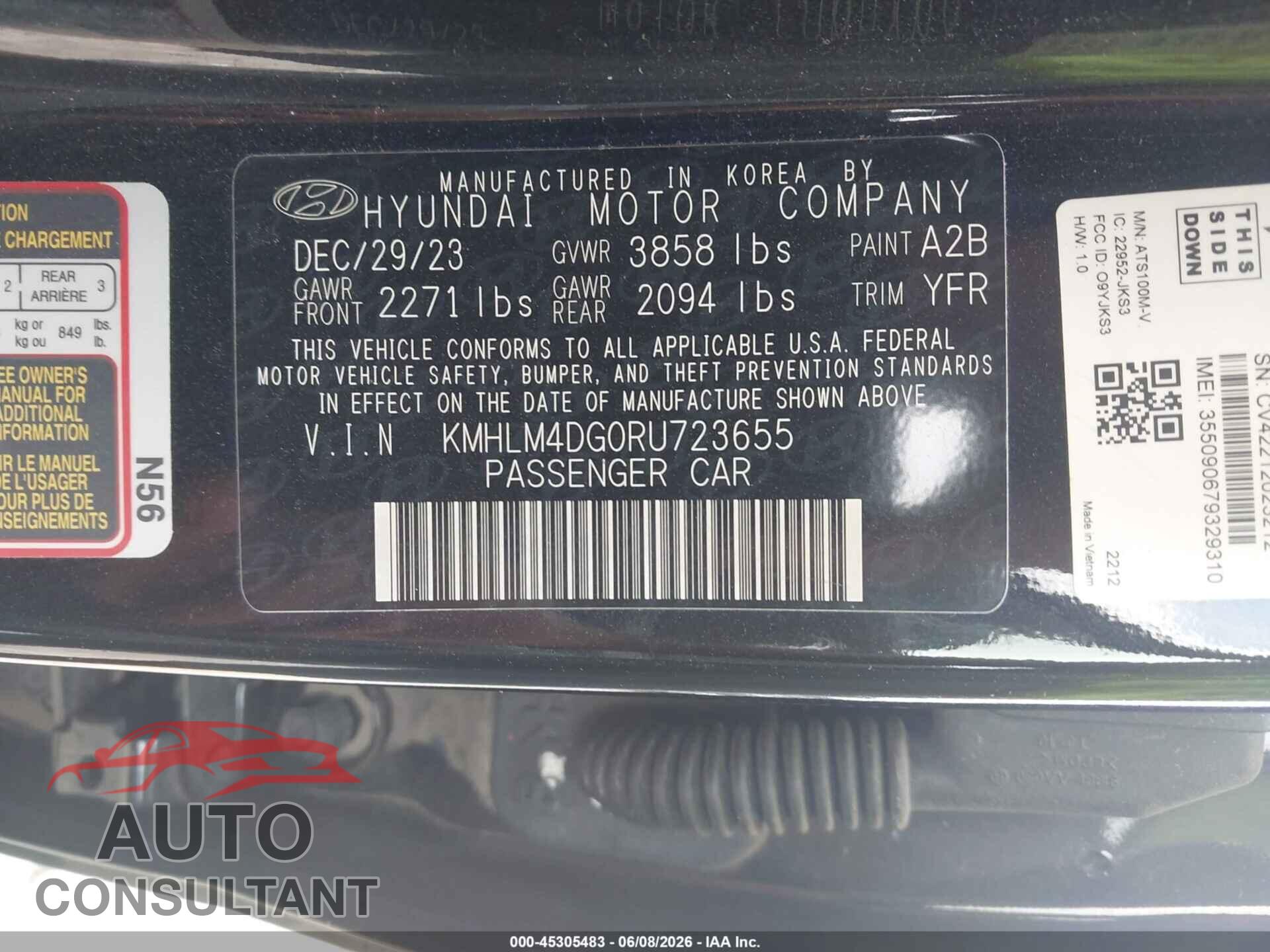HYUNDAI ELANTRA 2024 - KMHLM4DG0RU723655