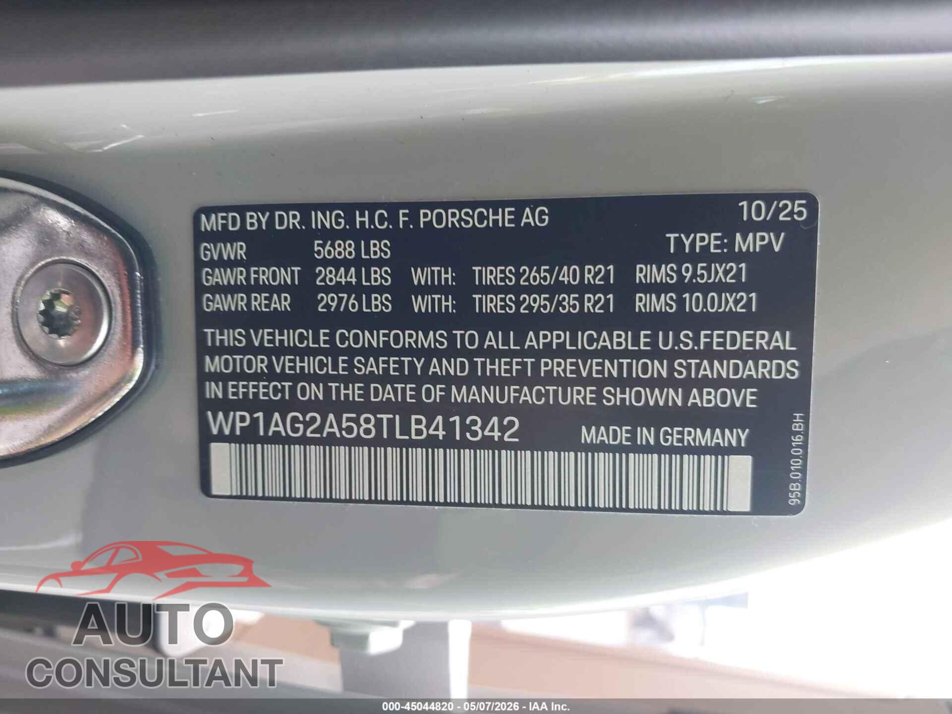 PORSCHE MACAN 2026 - WP1AG2A58TLB41342